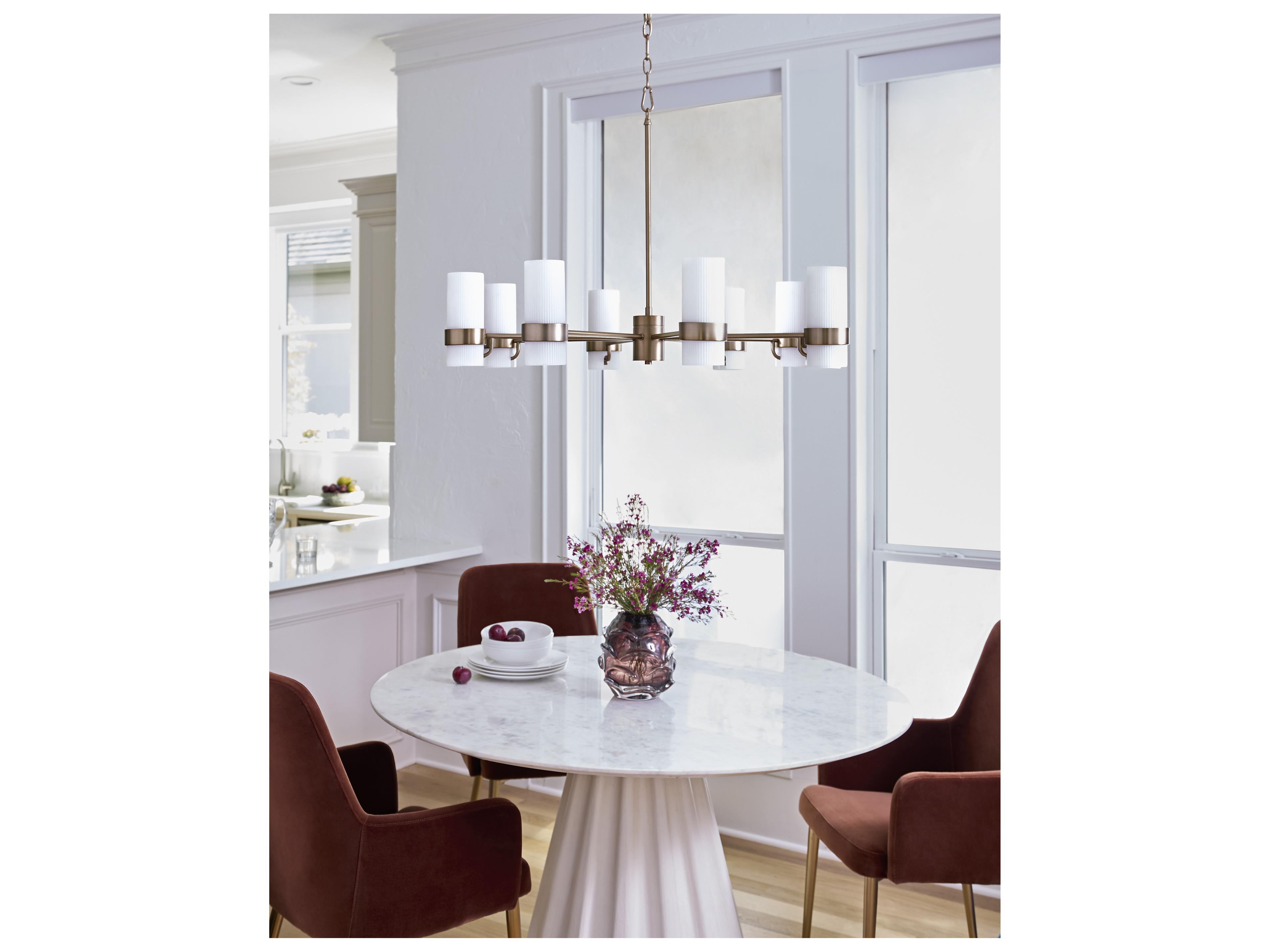 Quorum Sojourn 8-Light Brushed Brass Candelabra Chandelier