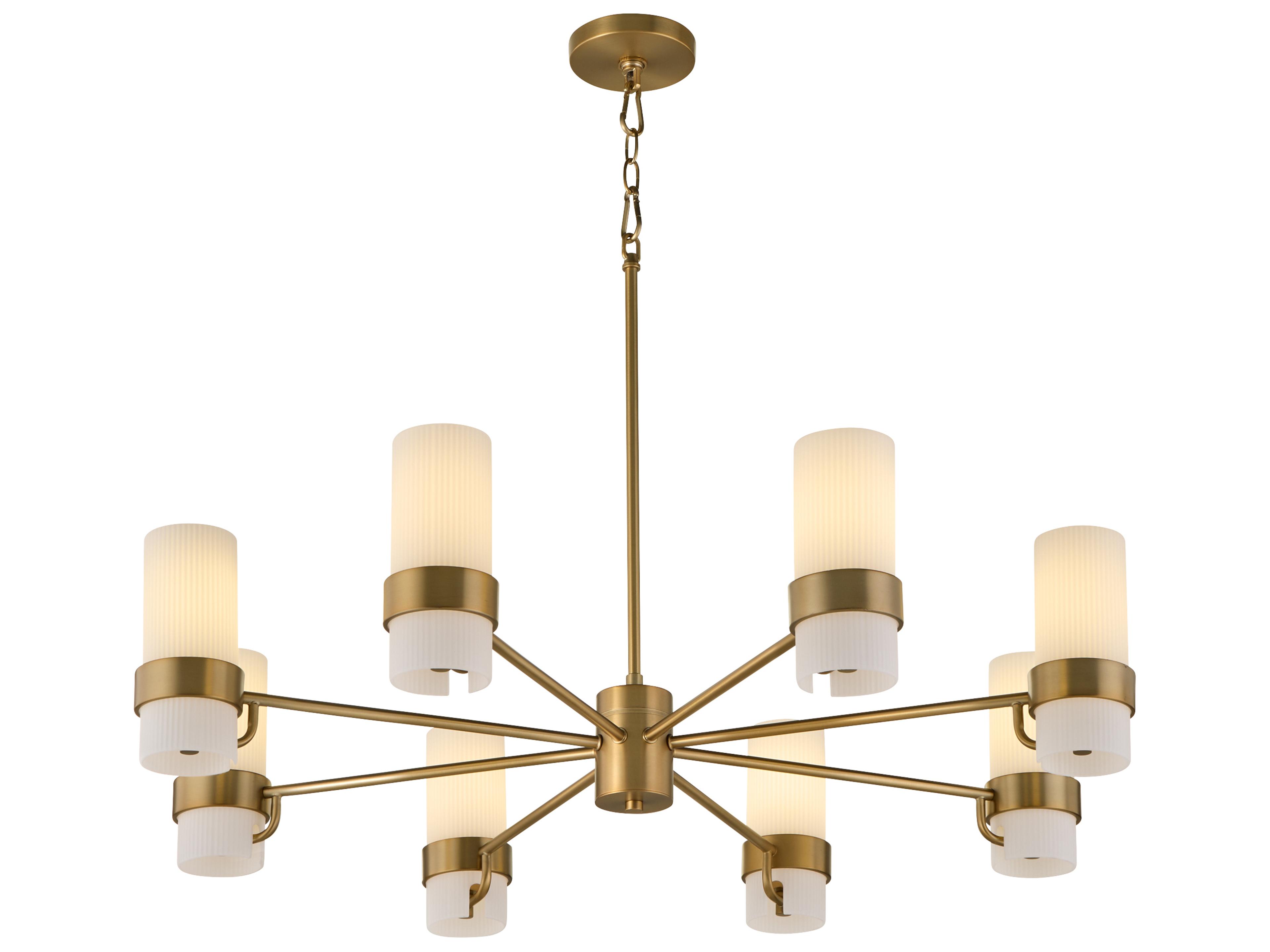 Quorum Sojourn 8-Light Brushed Brass Candelabra Chandelier