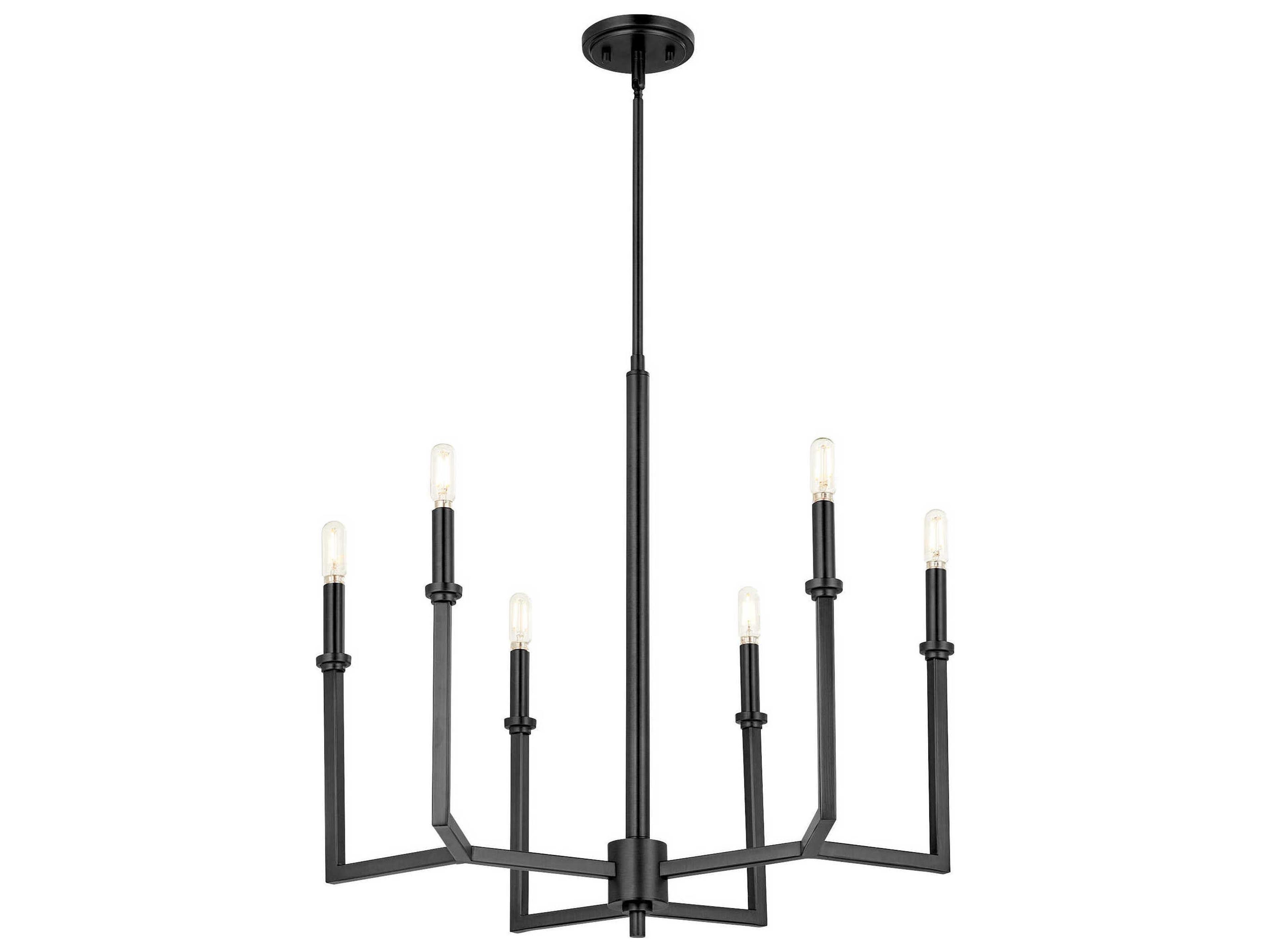 Quorum Merrick 6-Light Matte Black Candelabra Chandelier