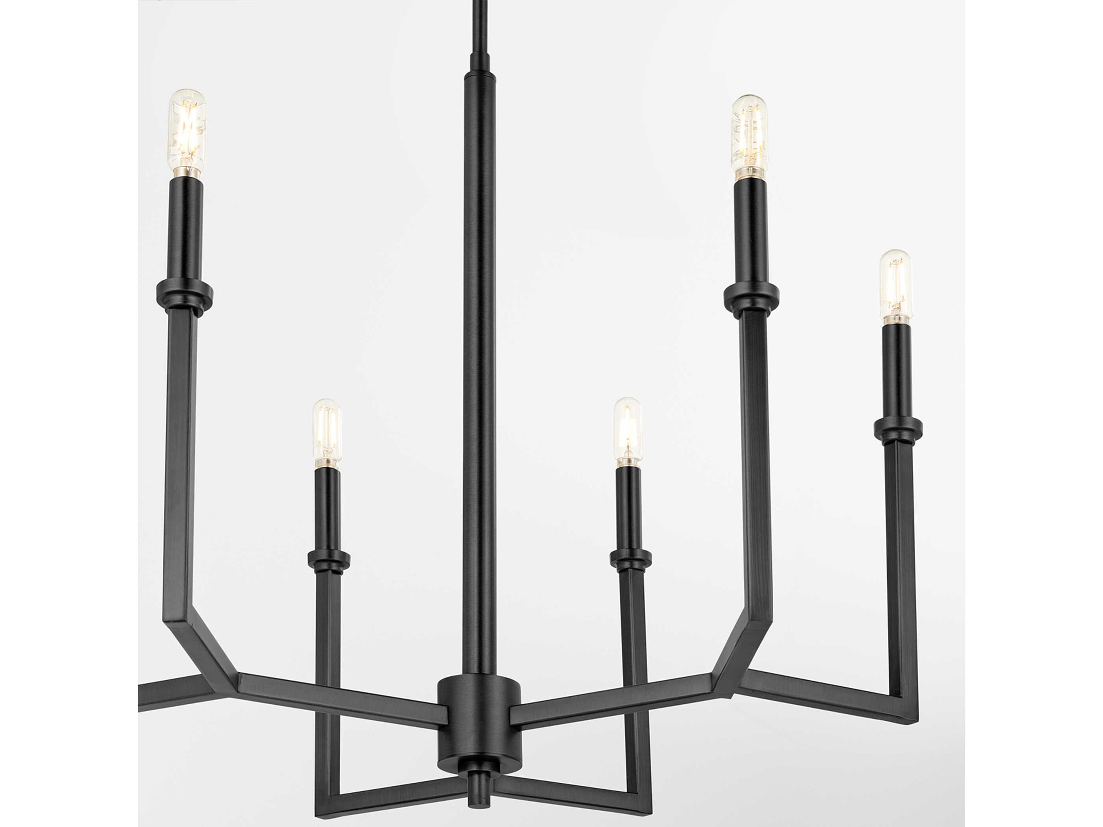 Quorum Merrick 6-Light Matte Black Candelabra Chandelier
