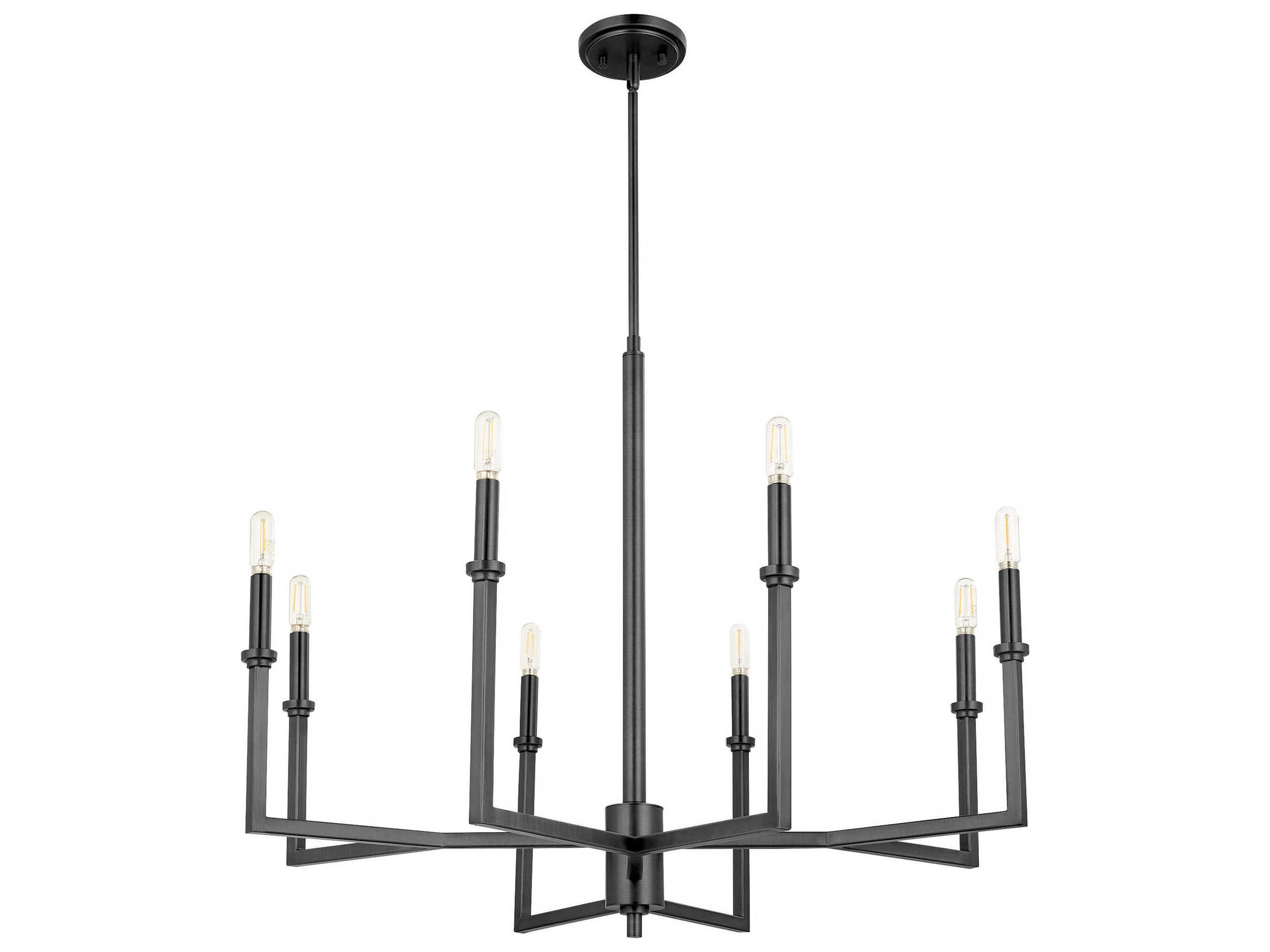 Merrick 8-Light Matte Black Candelabra Chandelier