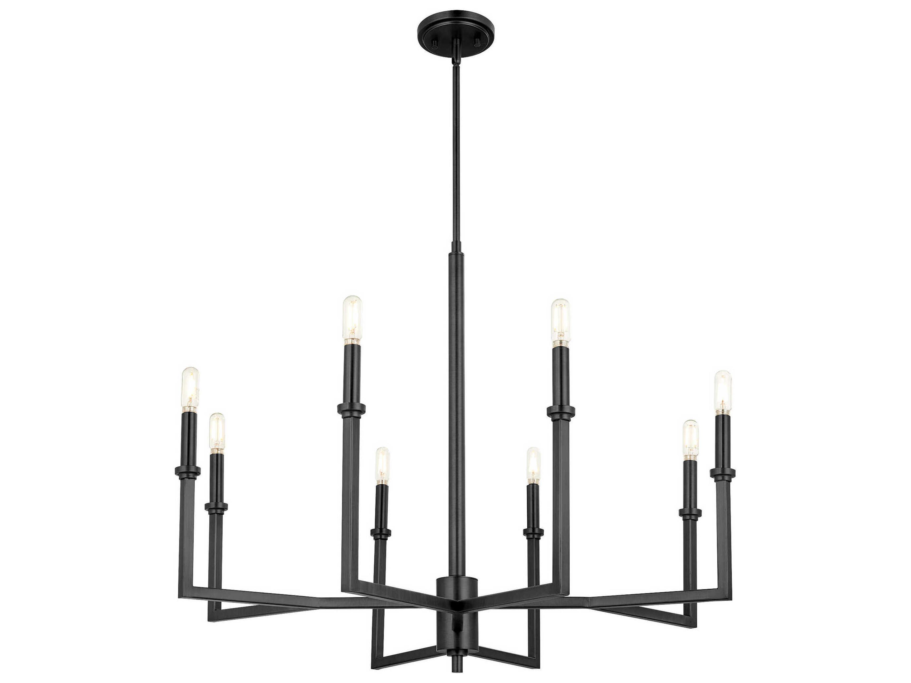 Quorum Merrick 8-Light Matte Black Candelabra Chandelier