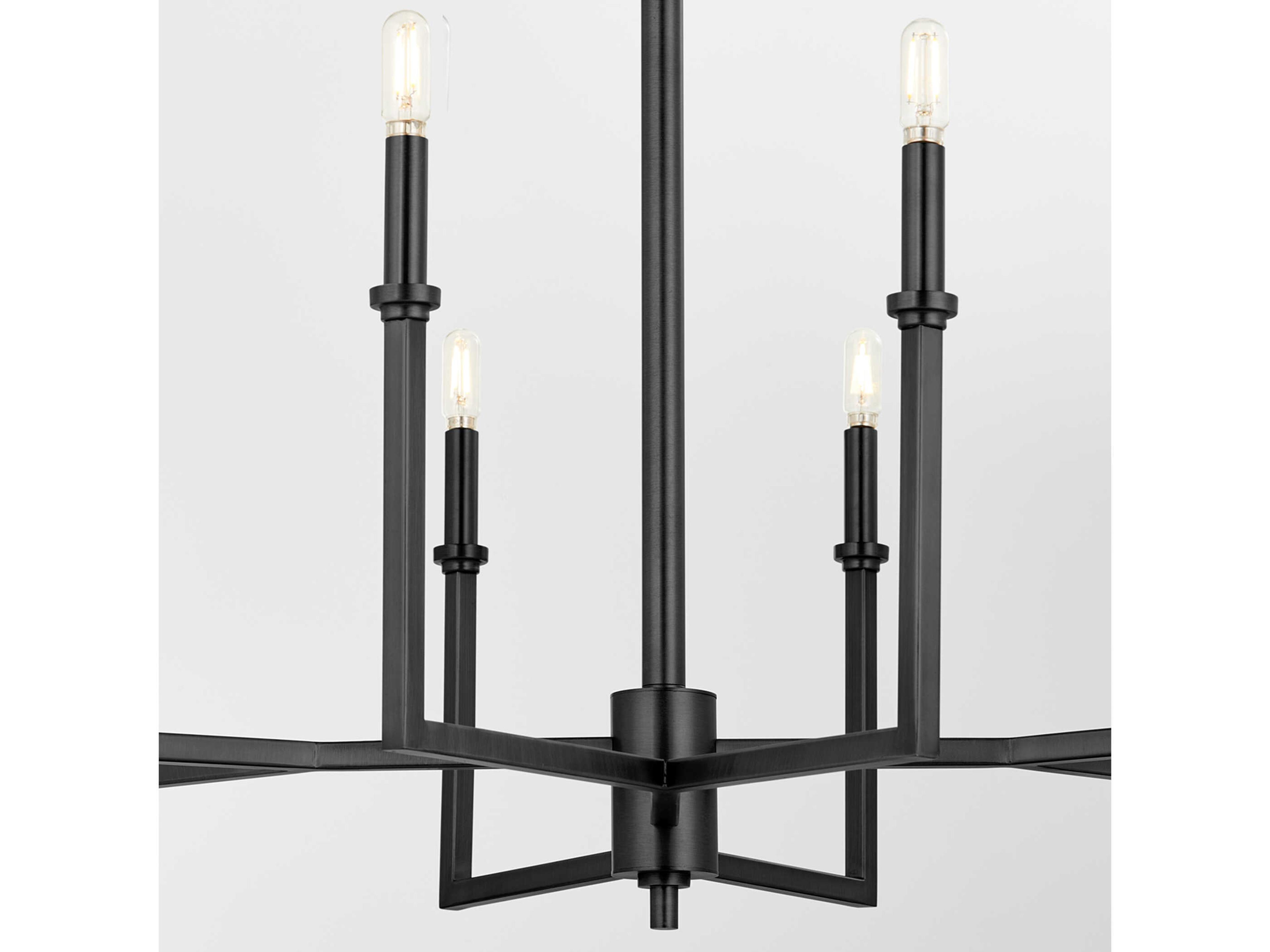 Quorum Merrick 8-Light Matte Black Candelabra Chandelier