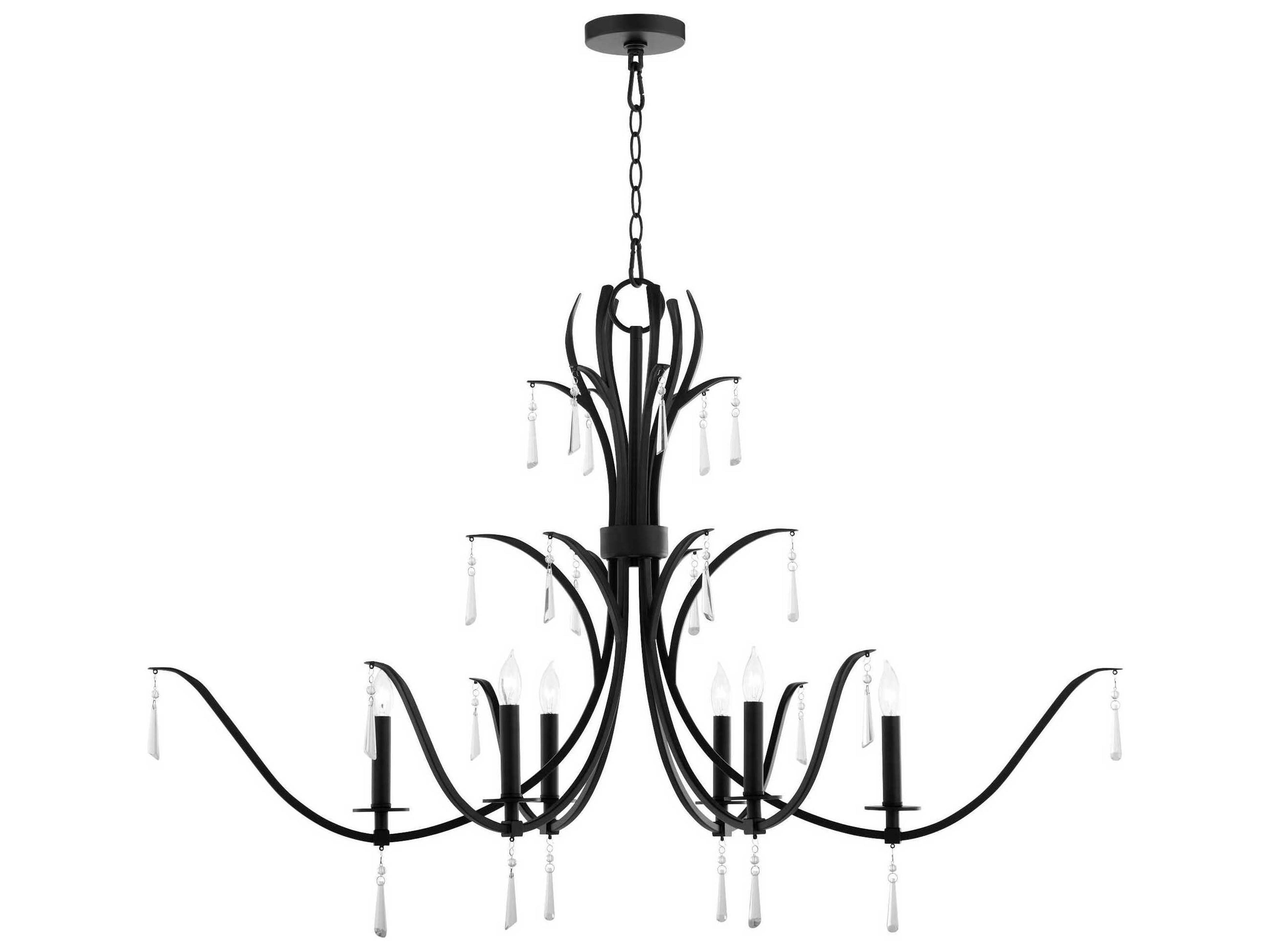 Majesty 6-Light Matte Black Candelabra Chandelier
