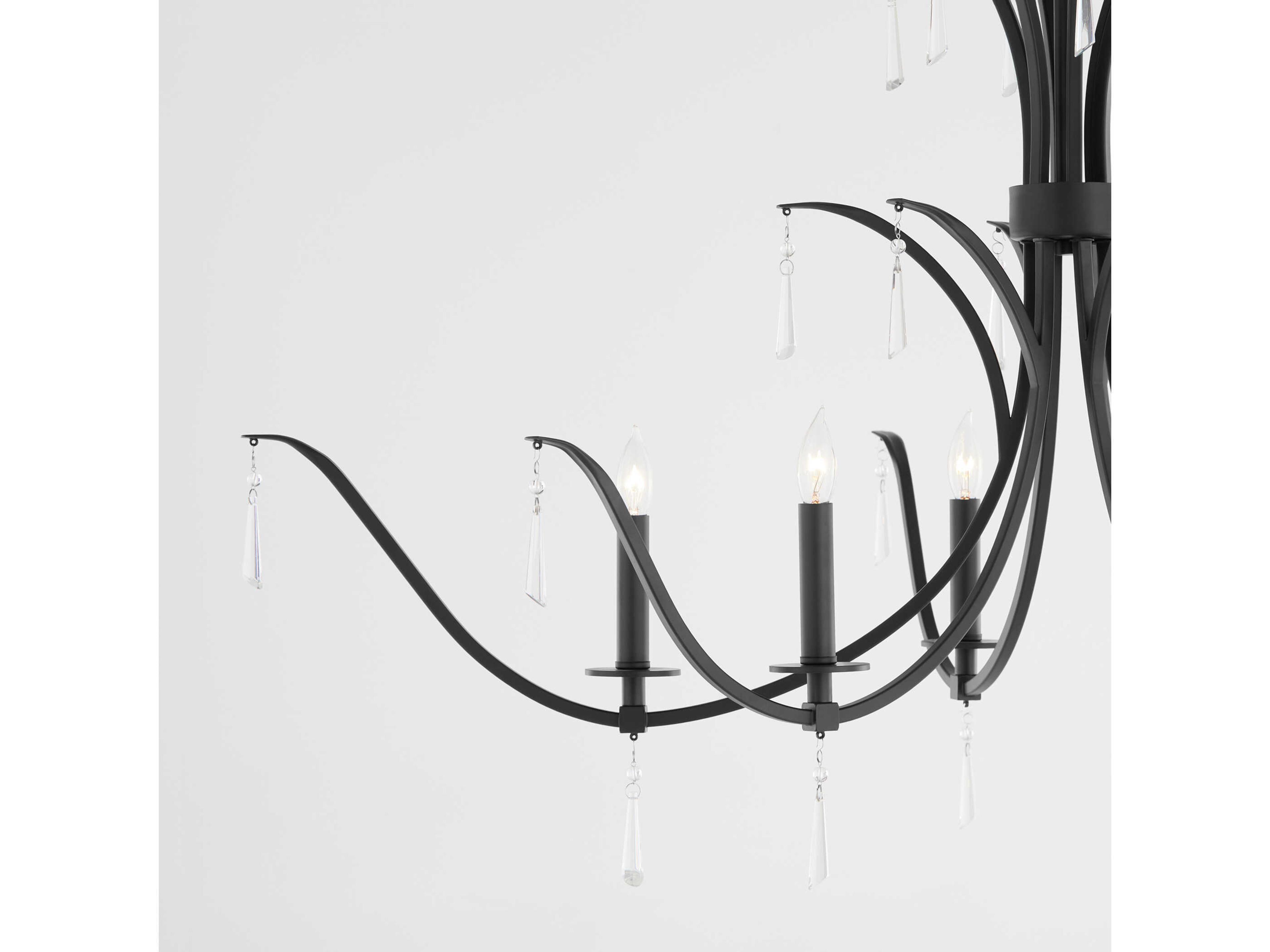Quorum Majesty 6-Light Matte Black Candelabra Chandelier