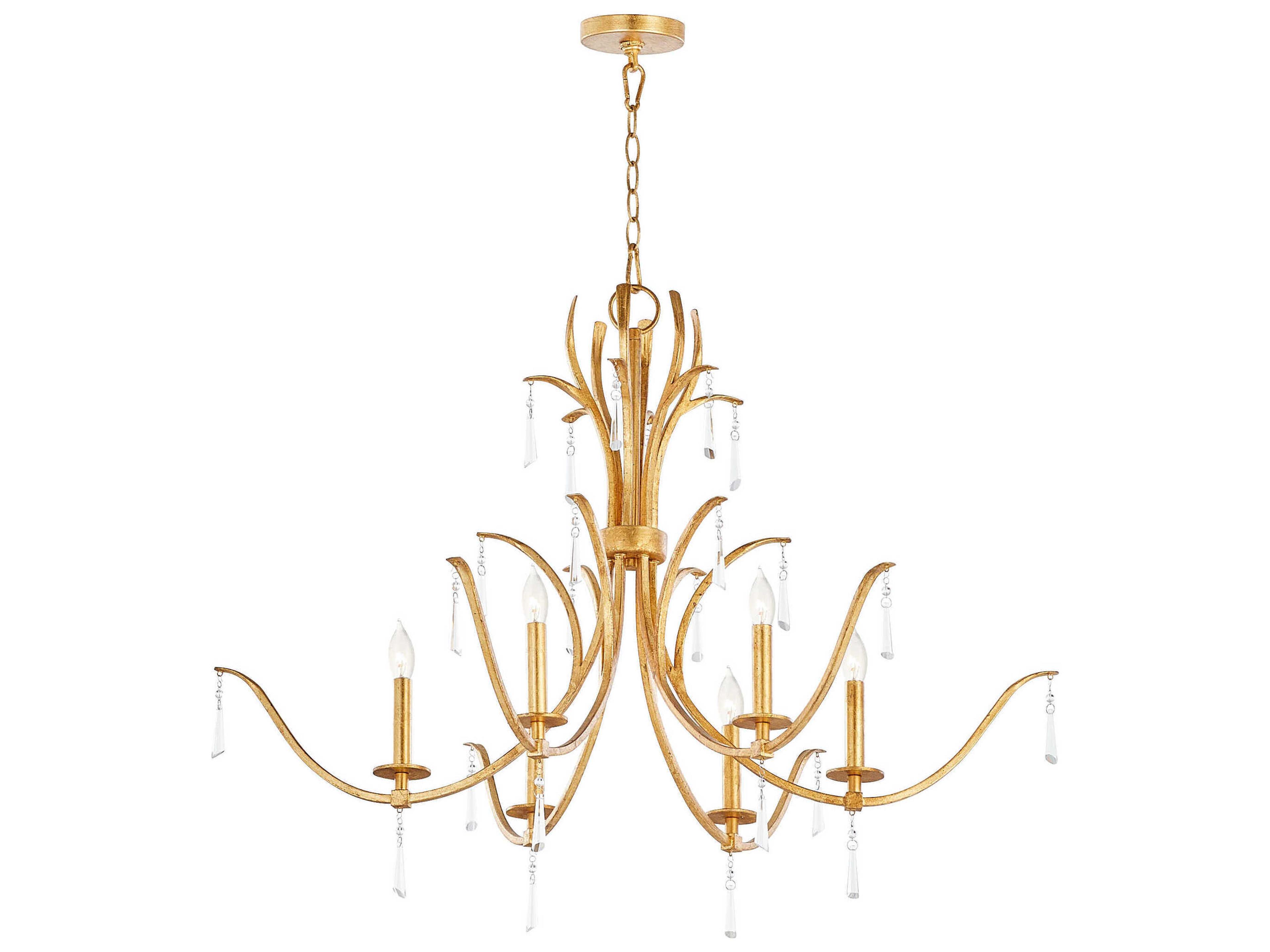 Quorum Majesty 6-Light Gold Leaf Candelabra Chandelier