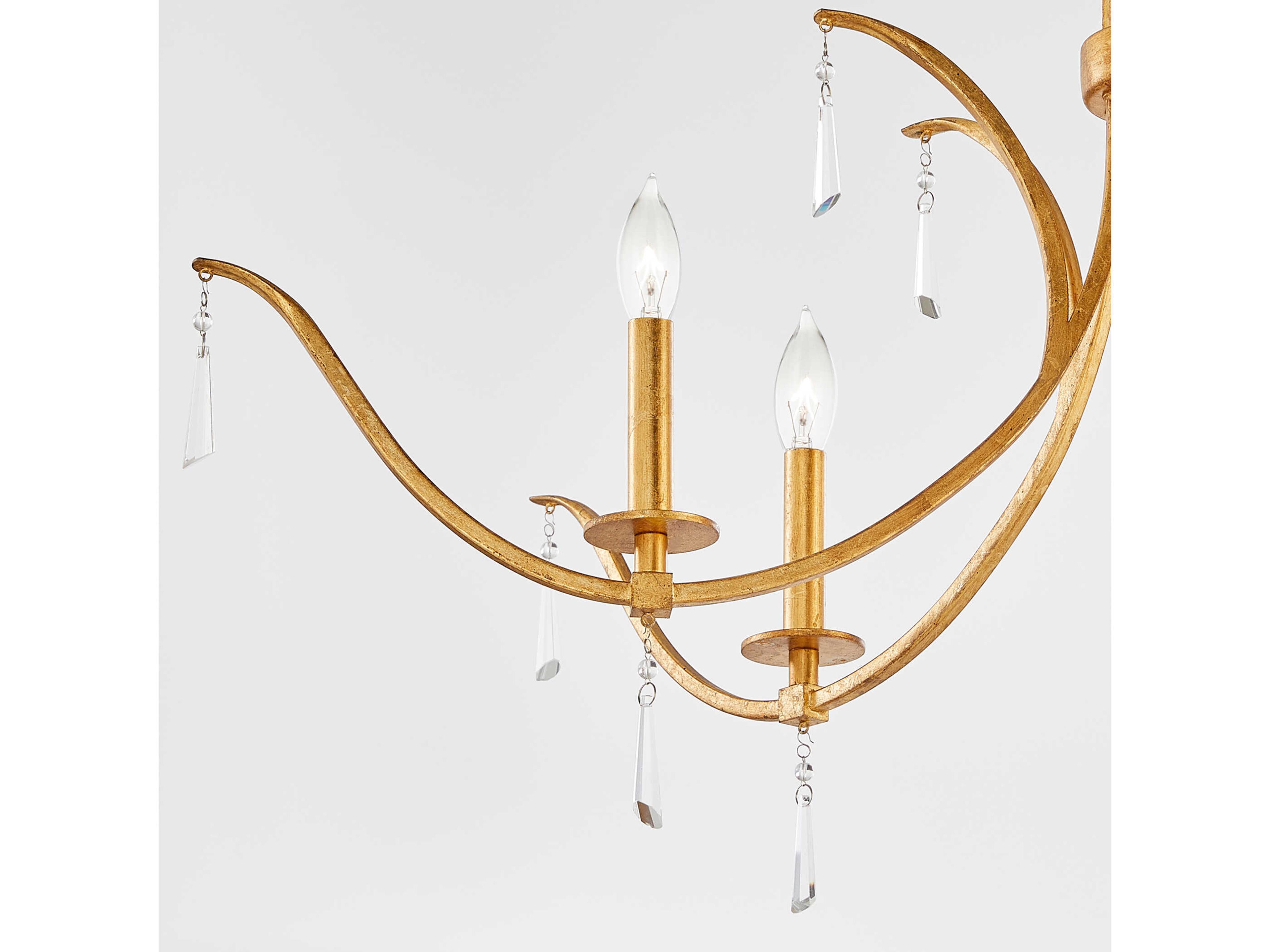 Quorum Majesty 6-Light Gold Leaf Candelabra Chandelier