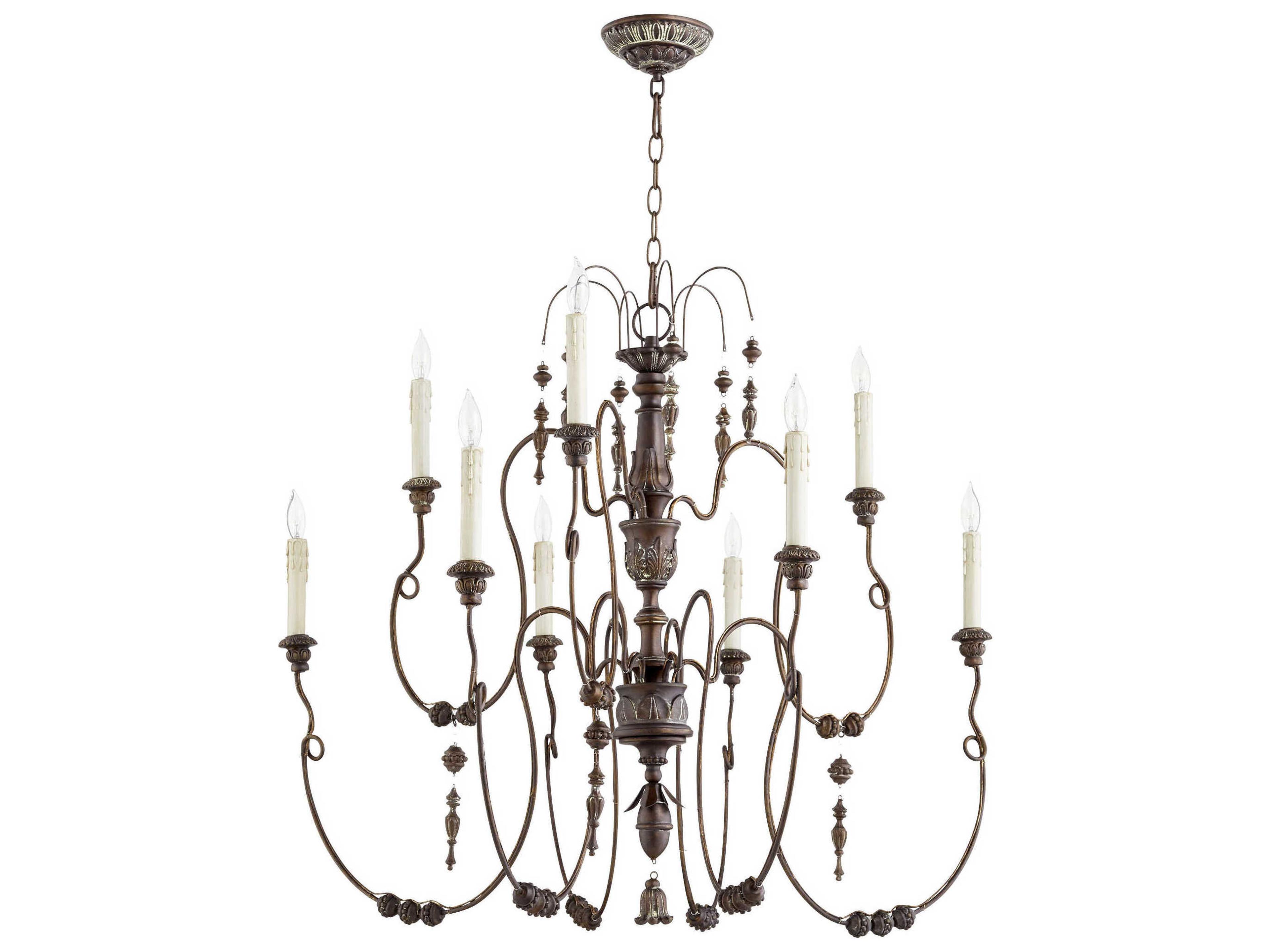 Salento 9-Light Vintage Copper Candelabra Tiered Chandelier