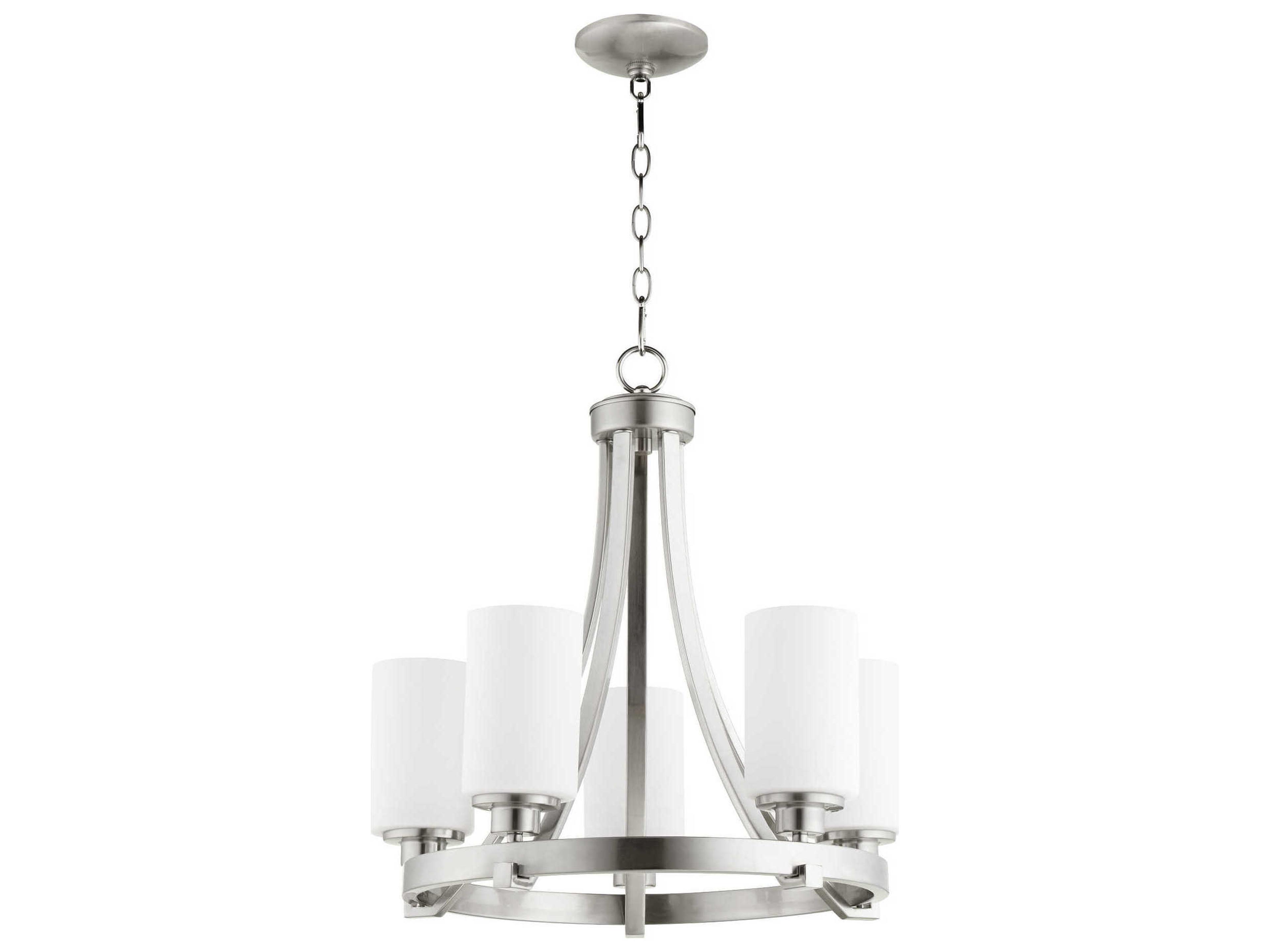 Lancaster 5-Light Satin Nickel Glass Chandelier