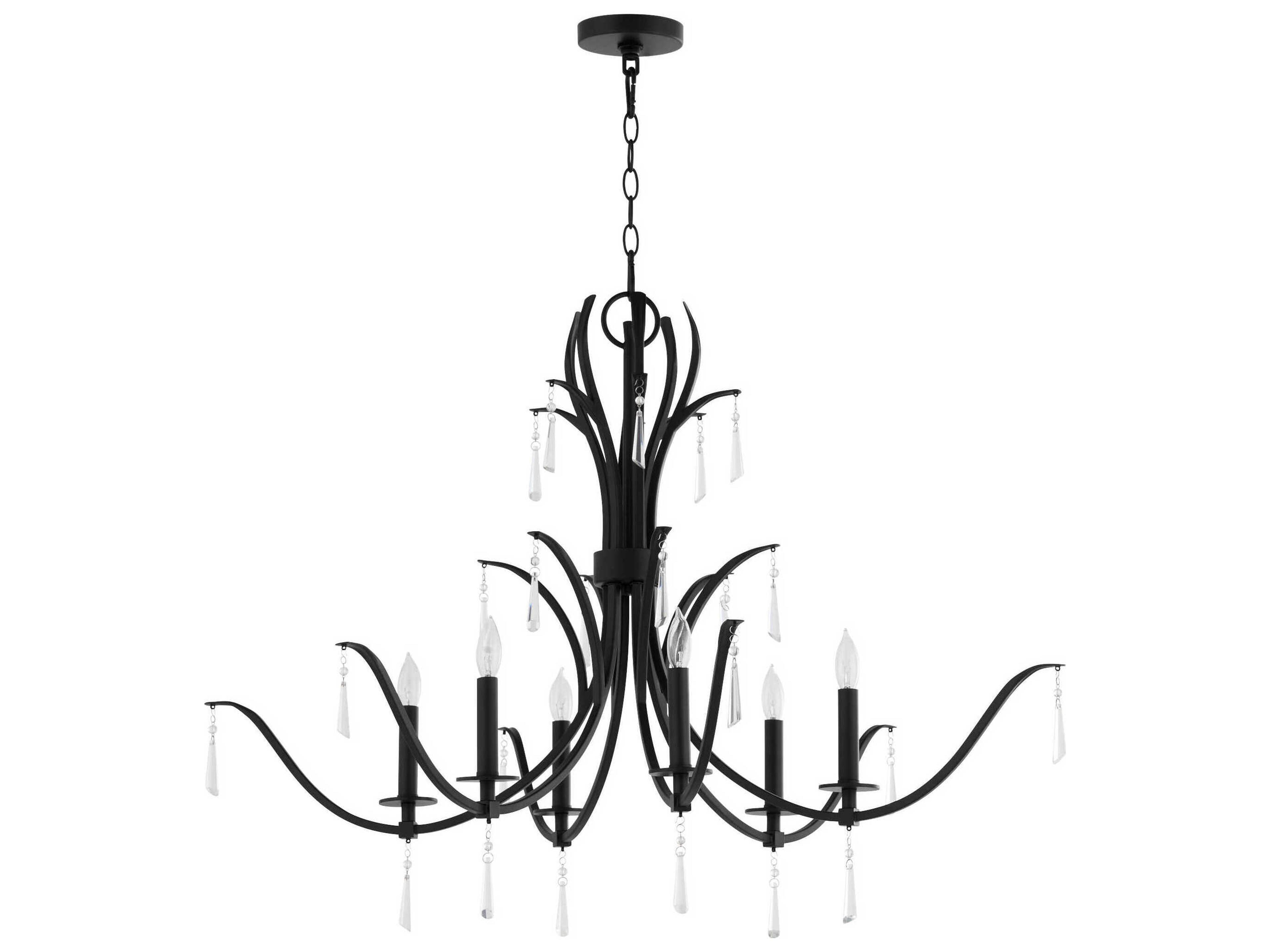 Majesty 6-Light Matte Black Candelabra Chandelier