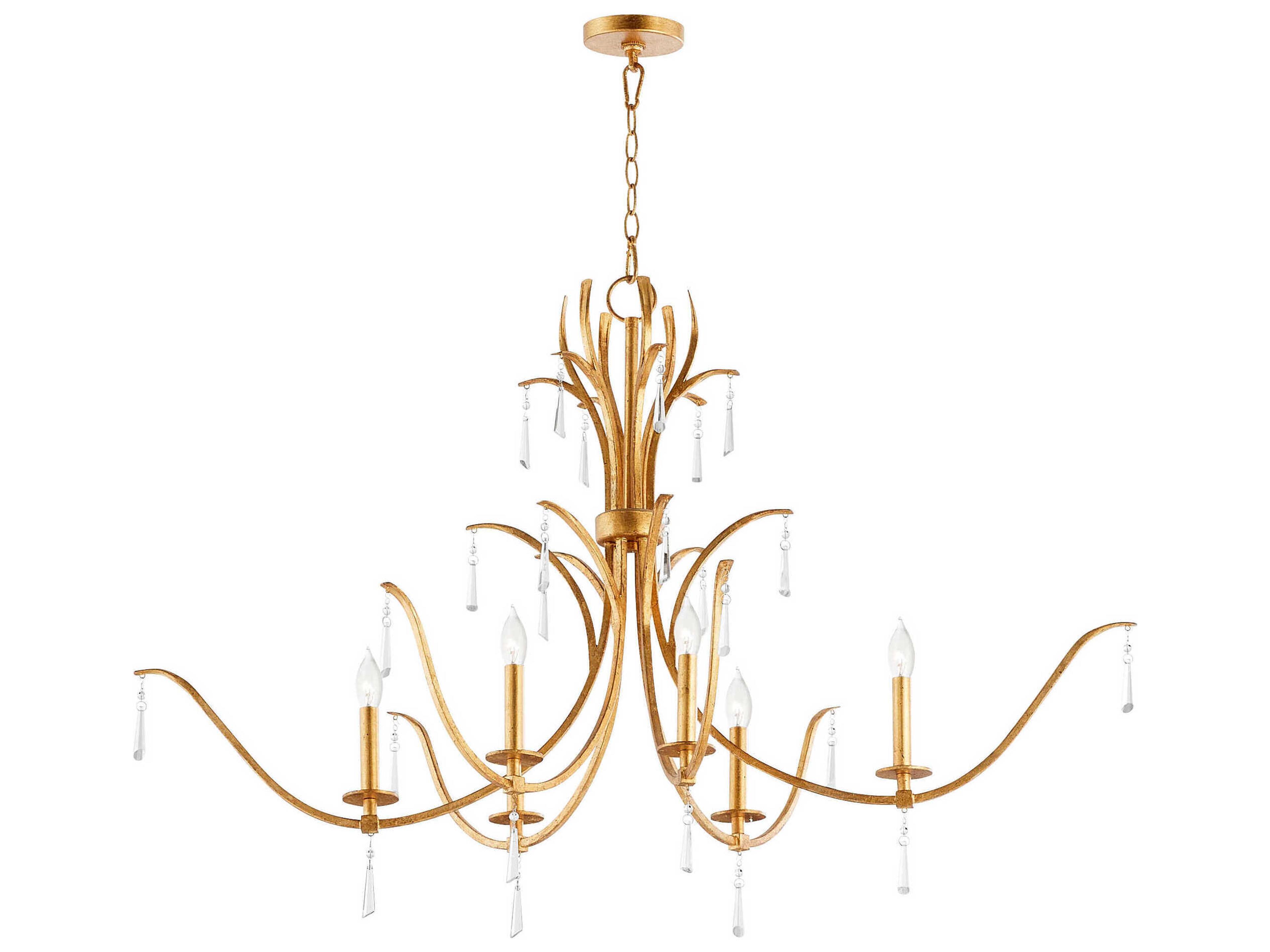 Majesty 6-Light Gold Leaf Candelabra Chandelier