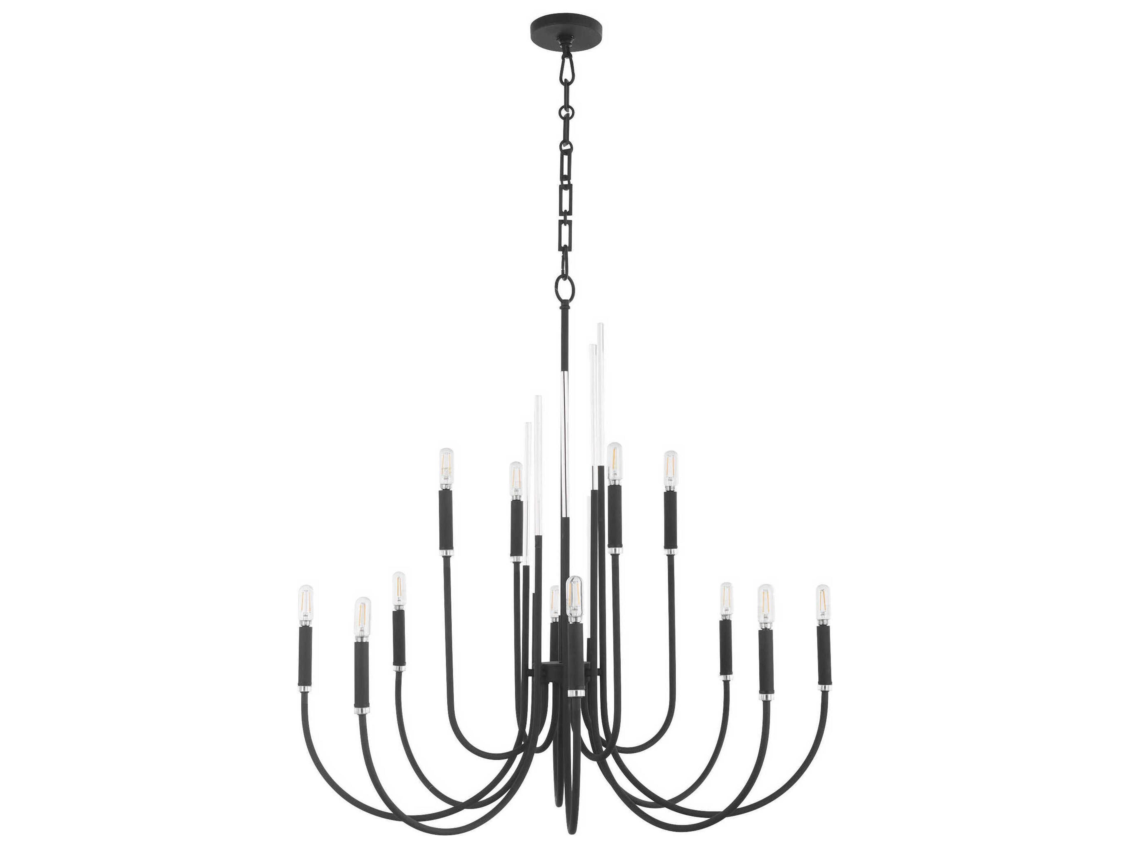 Summit 12-Light Textured Black Candelabra Chandelier