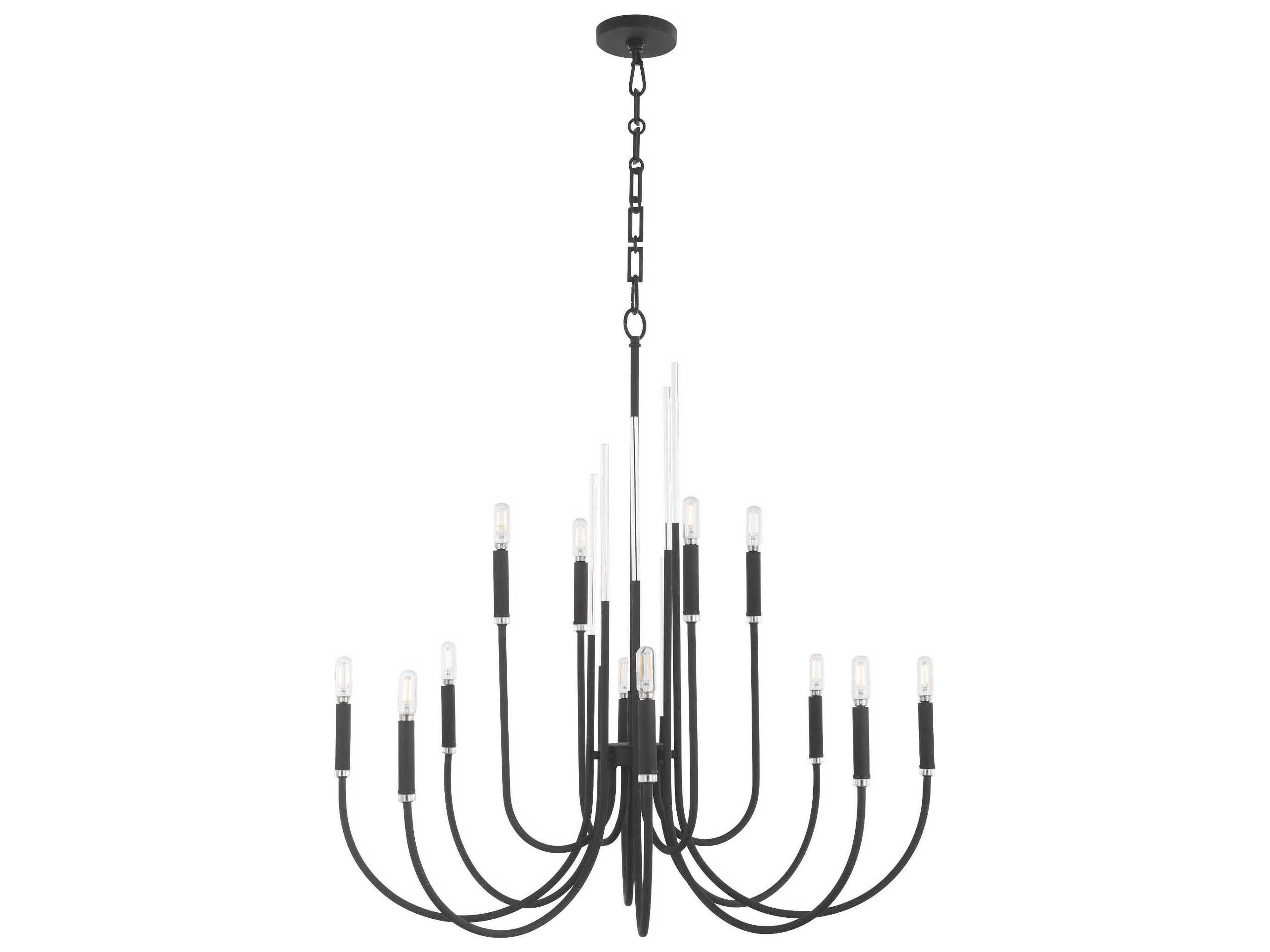 Quorum Summit 12-Light Textured Black Candelabra Chandelier