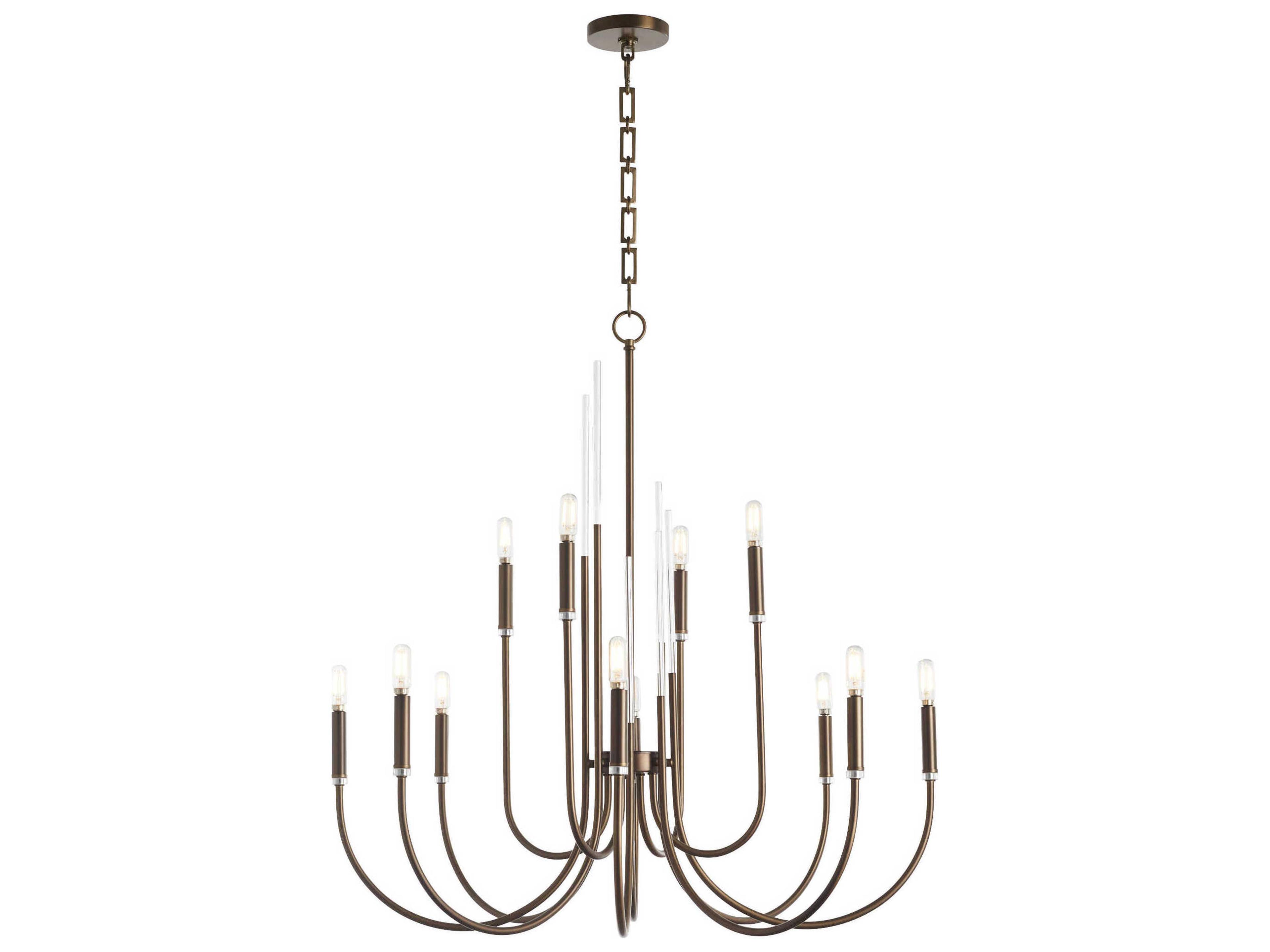 Quorum Summit 12-Light Dark Brass Candelabra Chandelier