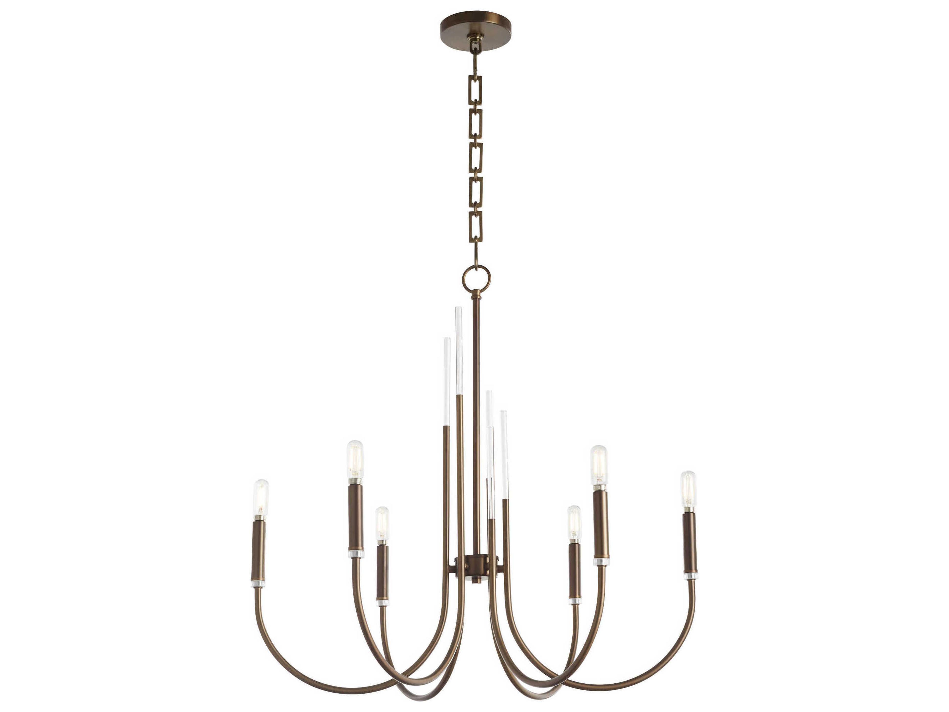 Quorum Summit 6-Light Dark Brass Candelabra Chandelier