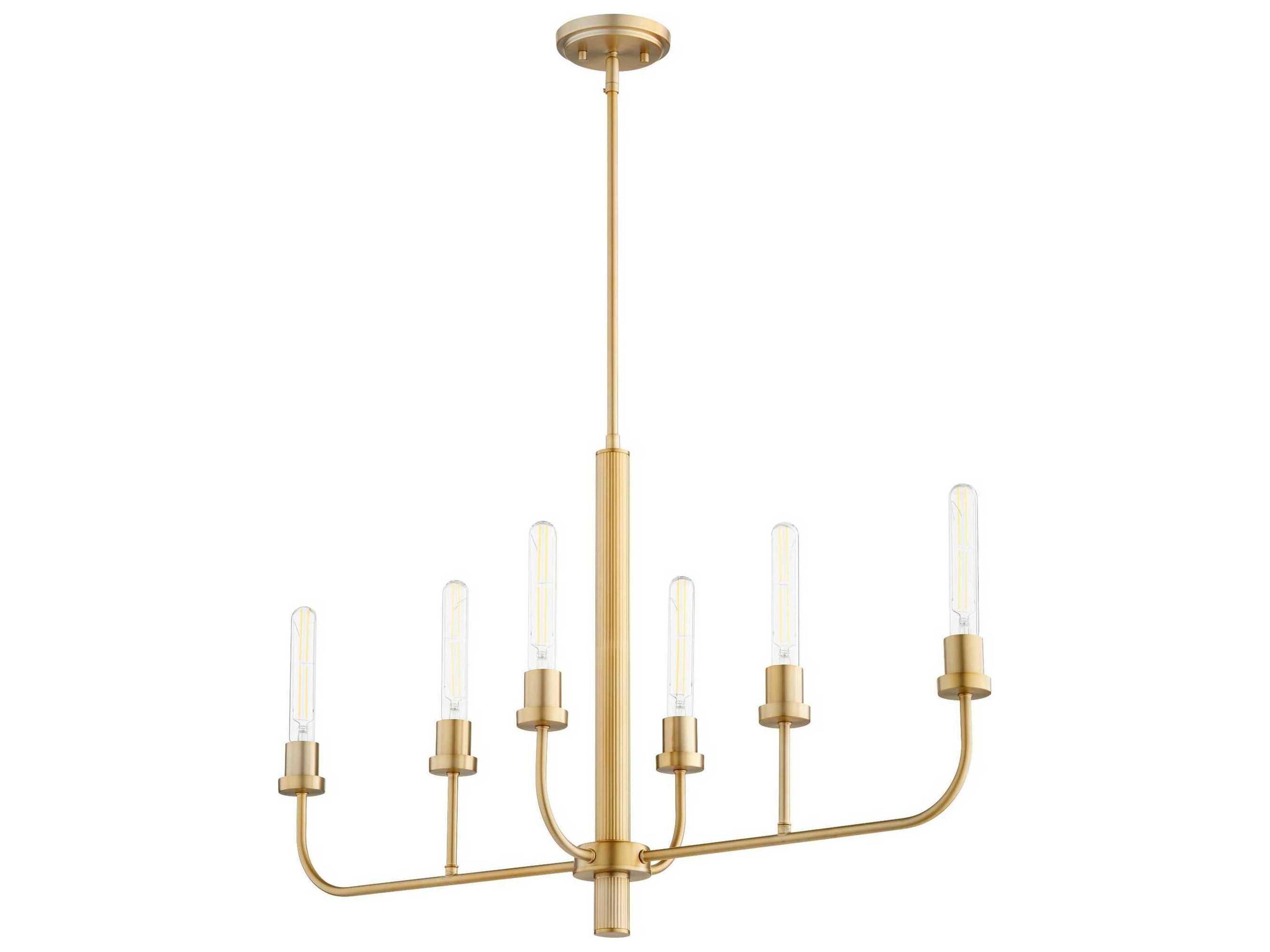 Sheridan 6-Light Aged Brass Linear Island Pendant