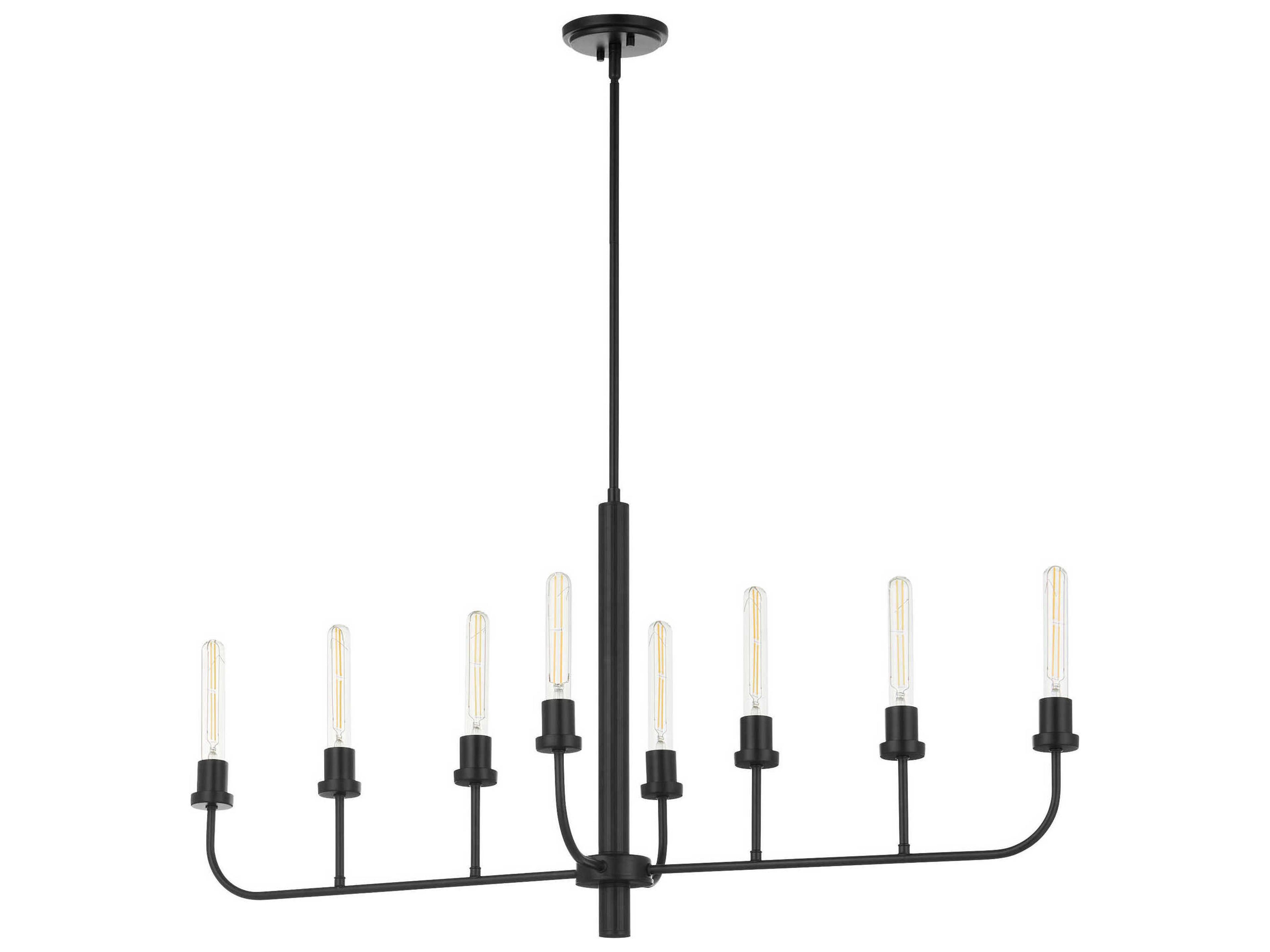 Sheridan 8-Light Matte Black Linear Island Pendant