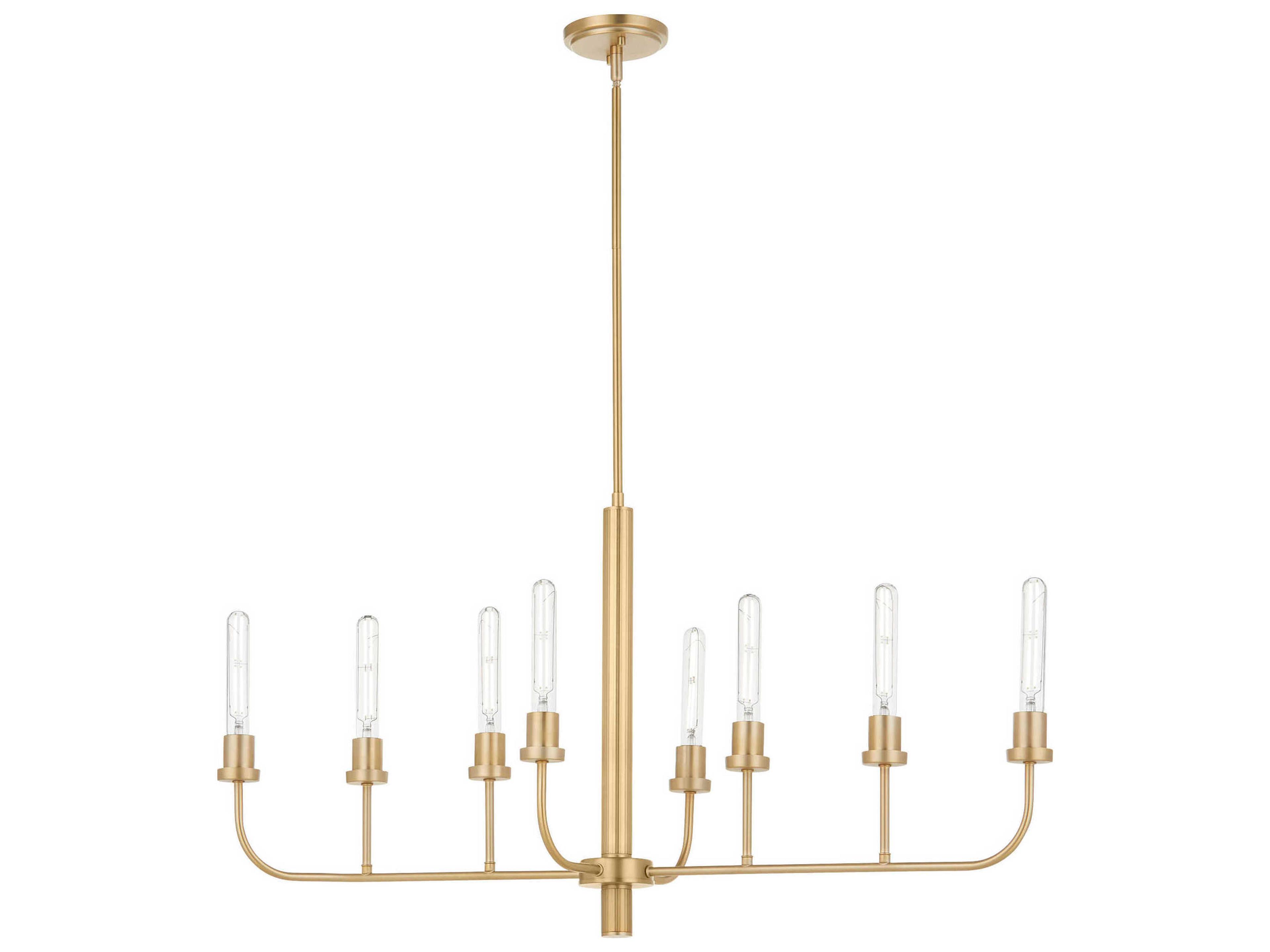 Quorum Sheridan 8-Light Aged Brass Linear Island Pendant