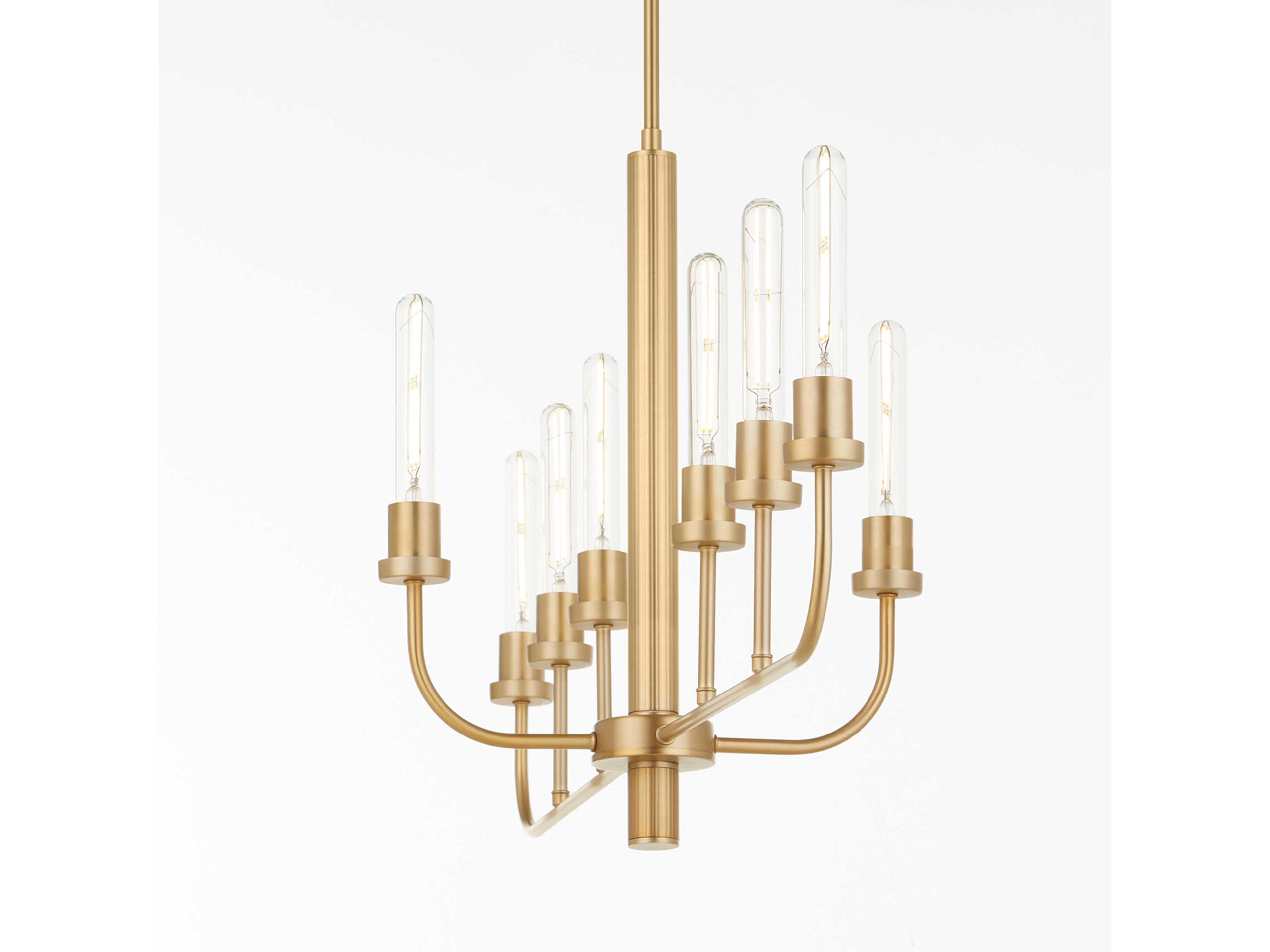 Quorum Sheridan 8-Light Aged Brass Linear Island Pendant