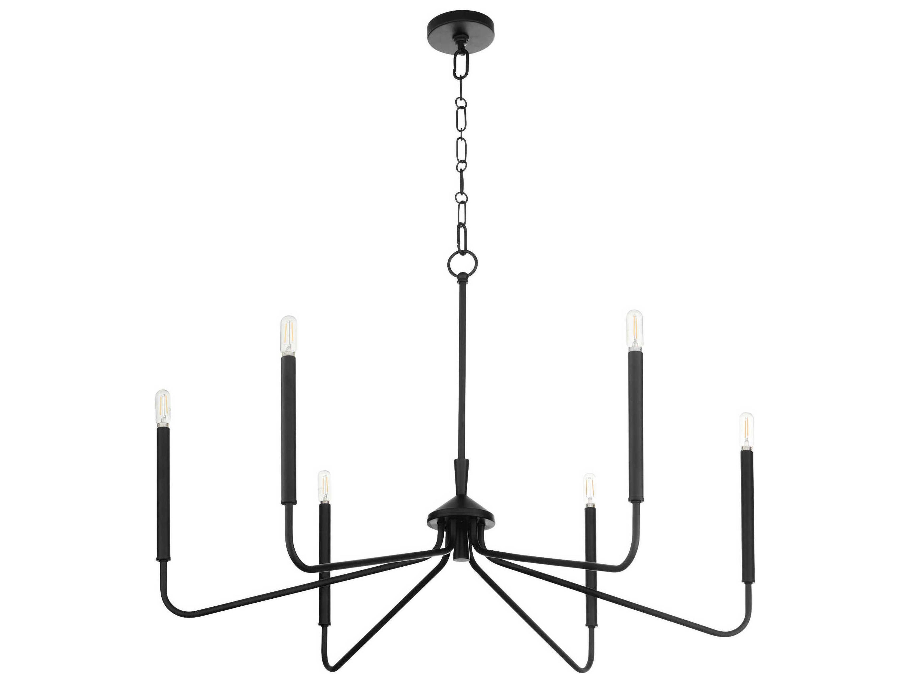 Providence 6-Light Matte Black Candelabra Chandelier