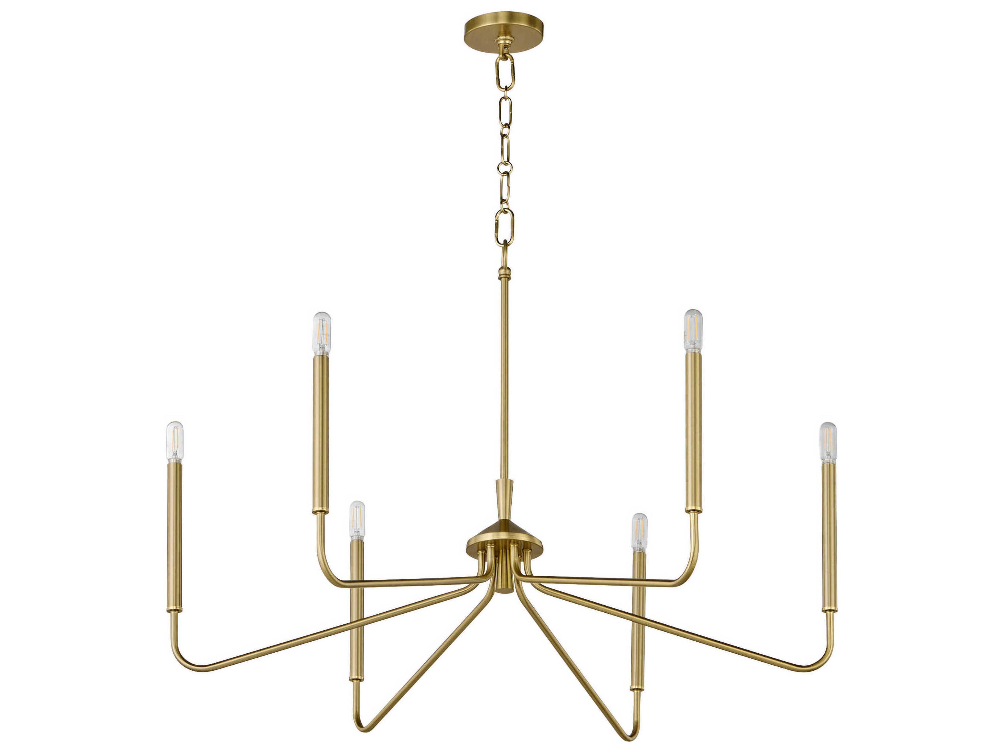 Providence 6-Light Aged Brass Candelabra Chandelier