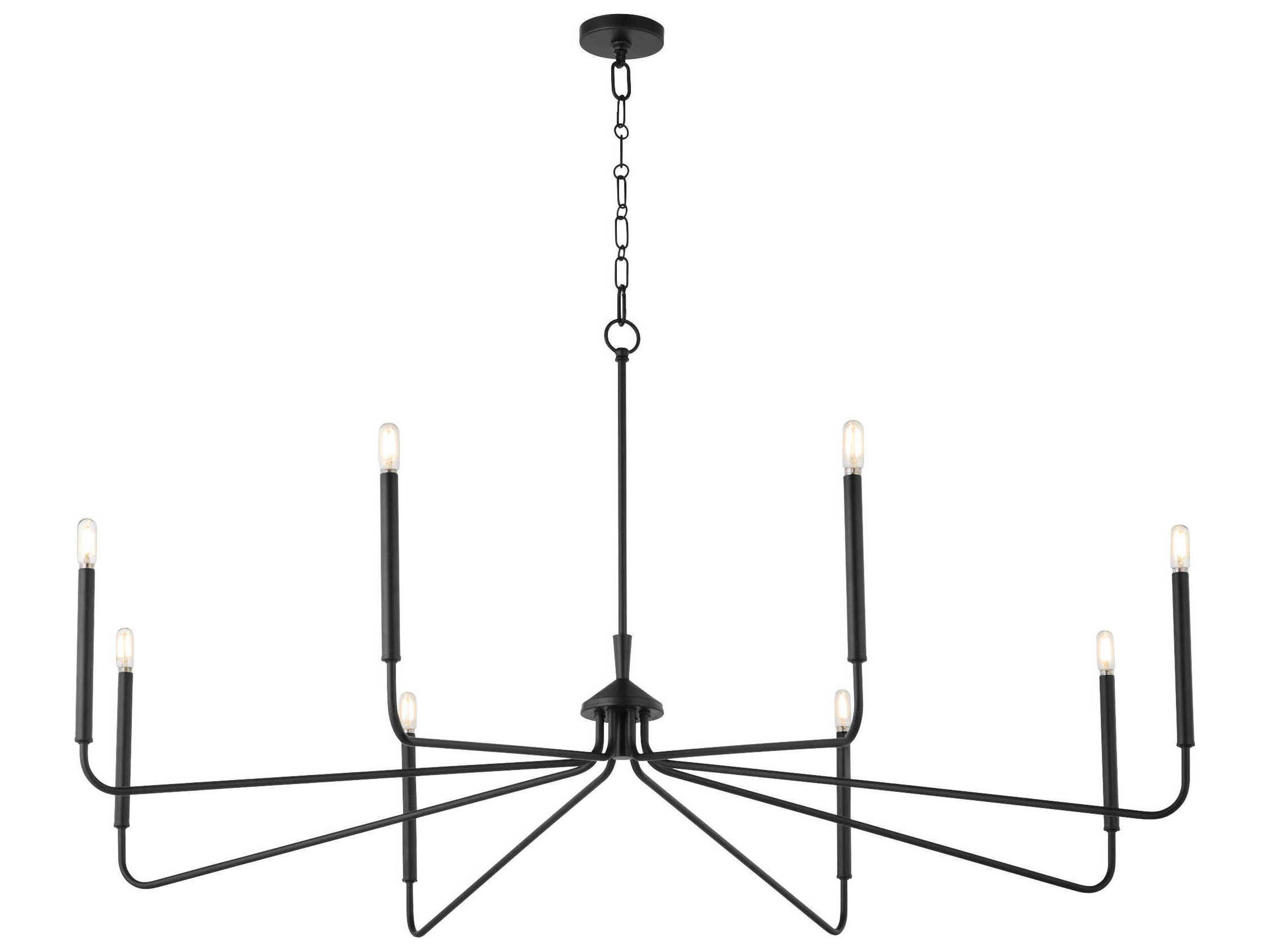 Quorum Providence 8-Light Matte Black Candelabra Chandelier