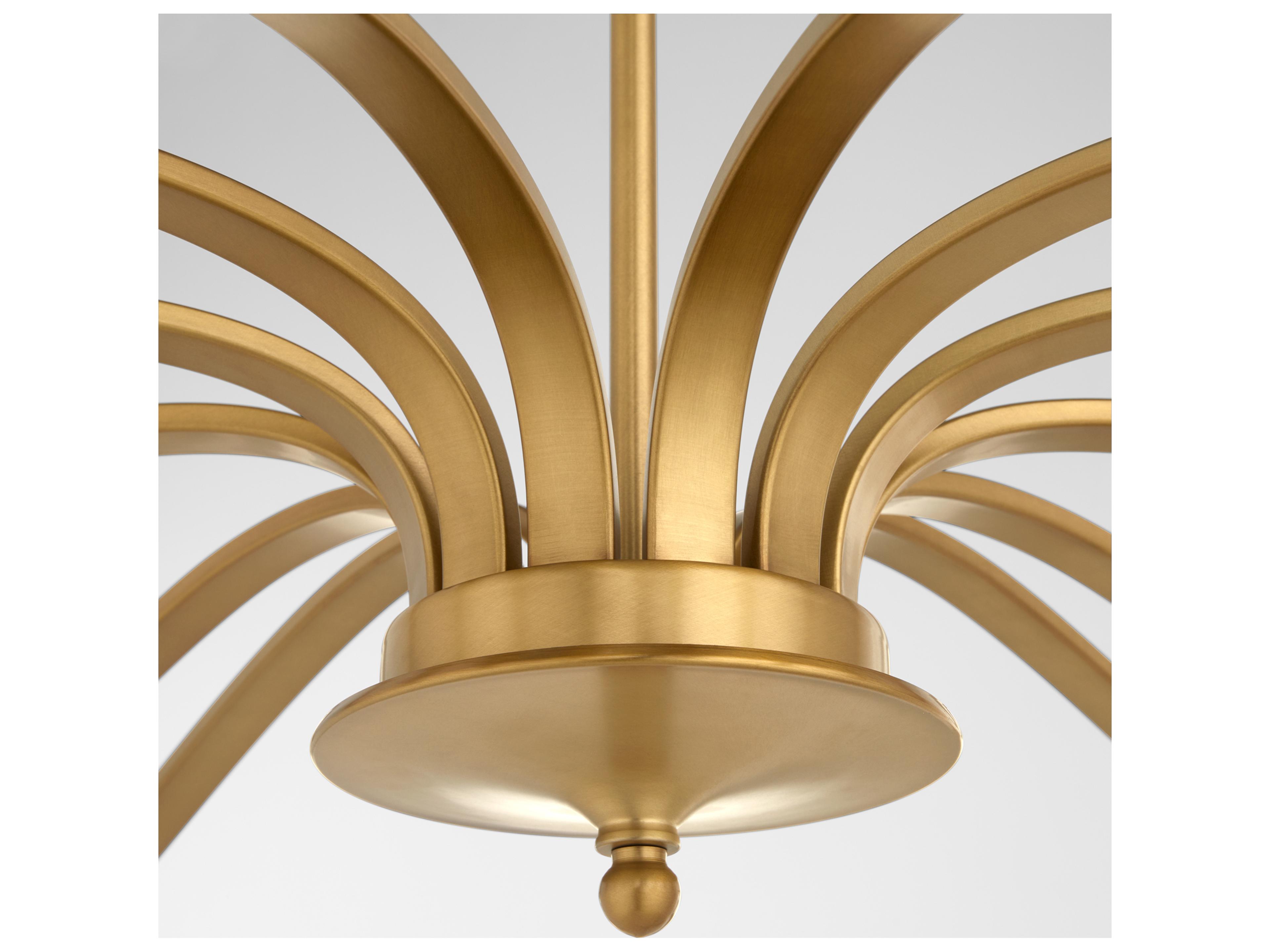 Quorum Chantelle 12-Light Brushed Brass Candelabra Chandelier