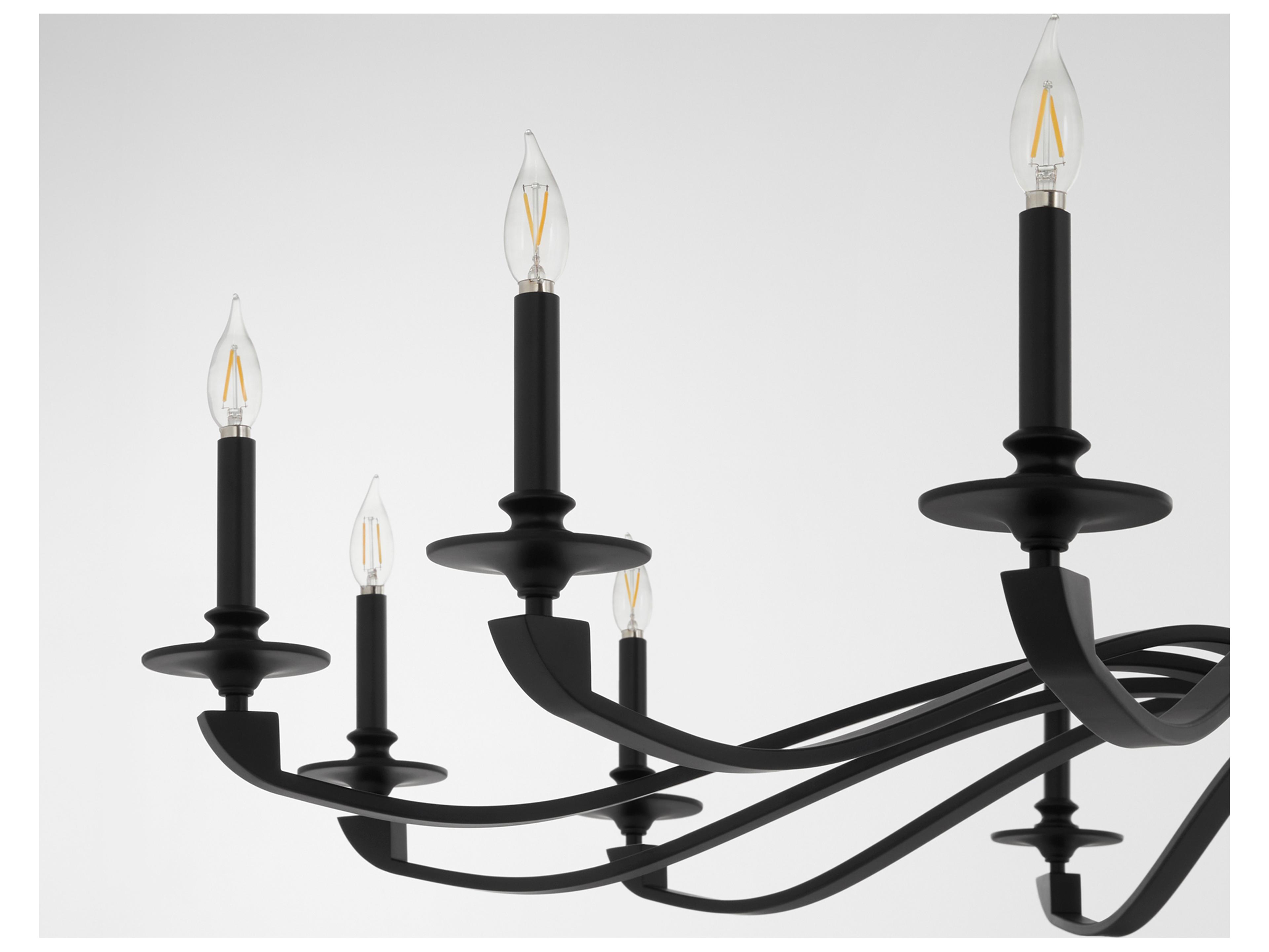 Quorum Chantelle 12-Light Matte Black Candelabra Chandelier