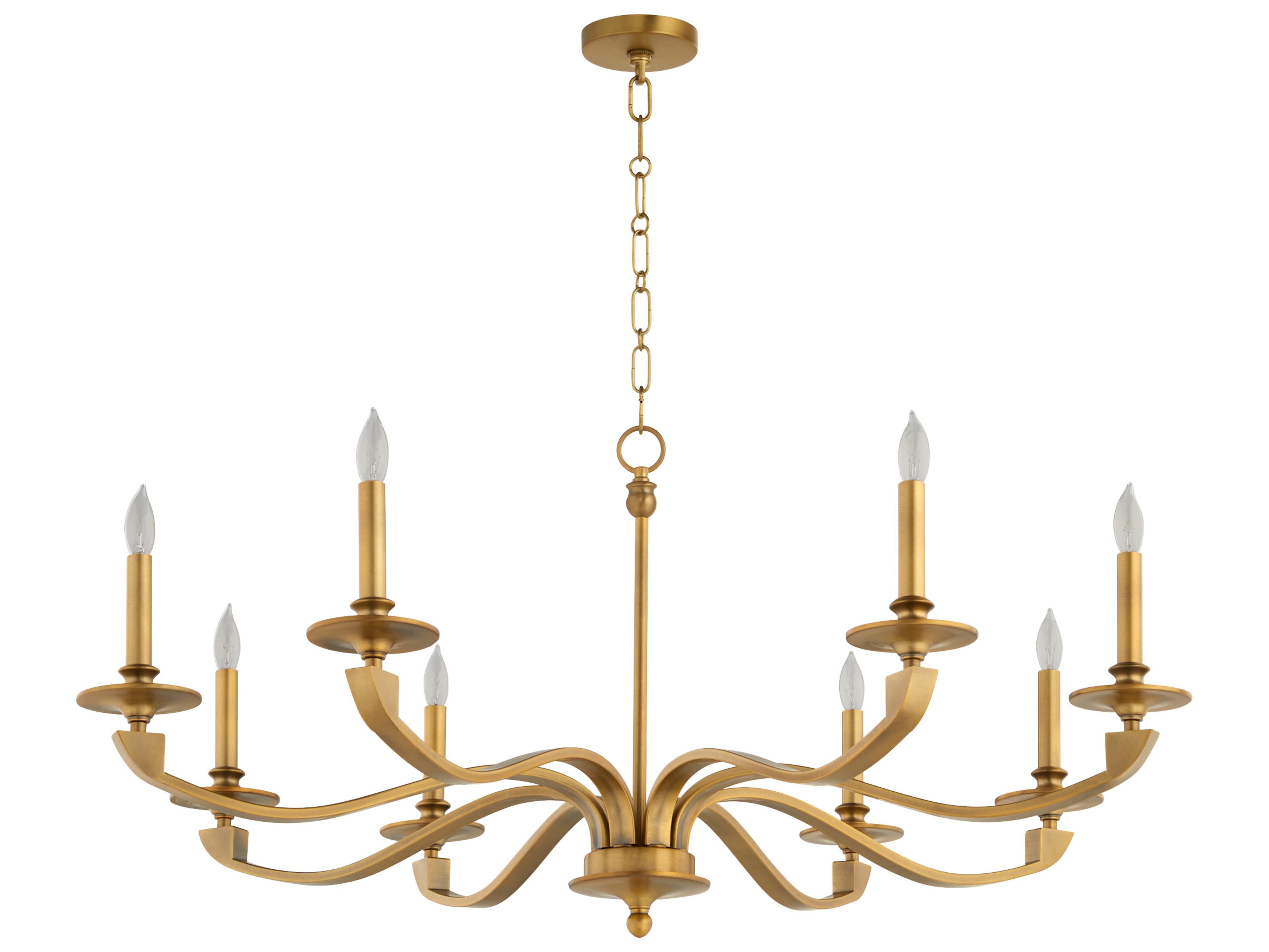 Chantelle 8-Light Brushed Brass Candelabra Chandelier
