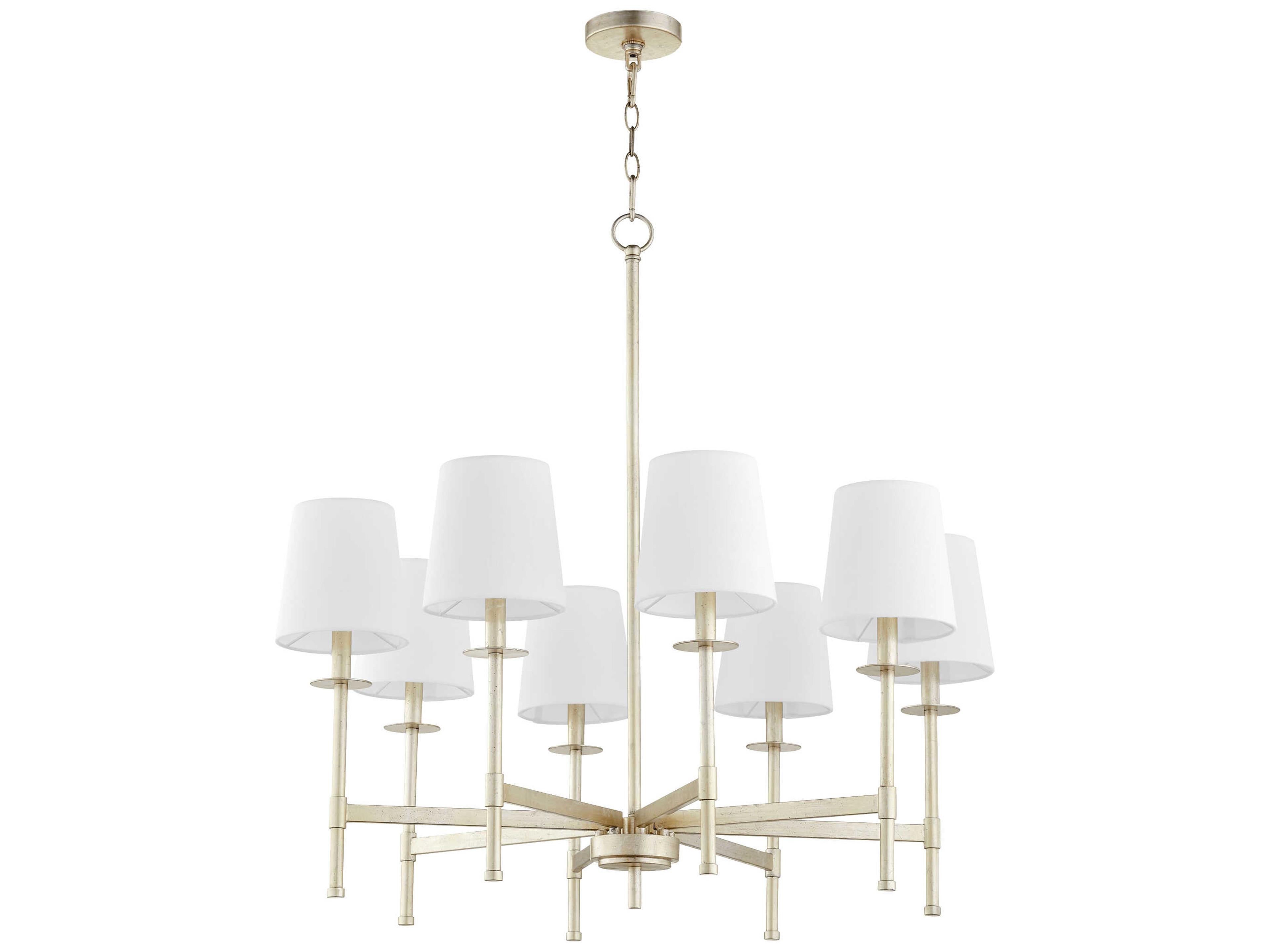 Belshaw 8-Light Aged Silver Leaf Candelabra Chandelier