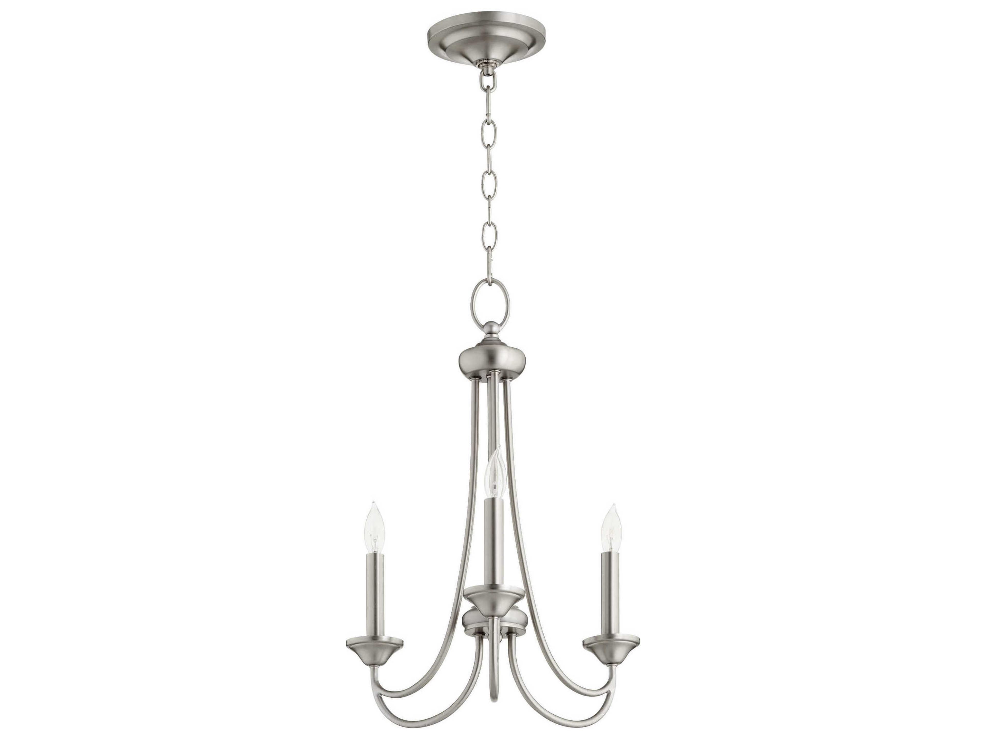 Brooks 3-Light Satin Nickel Candelabra Chandelier