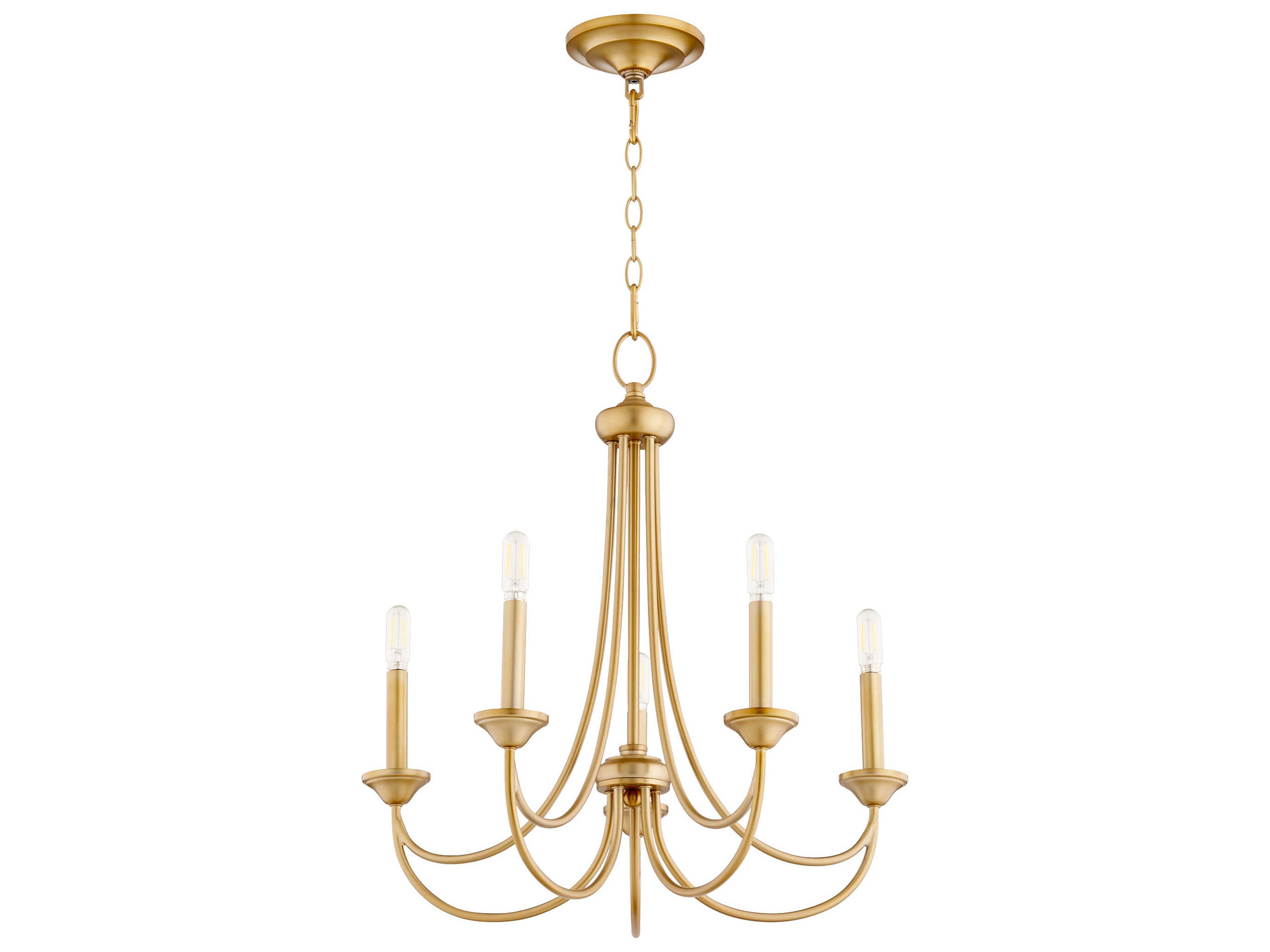Brooks 5-Light Aged Brass Candelabra Chandelier