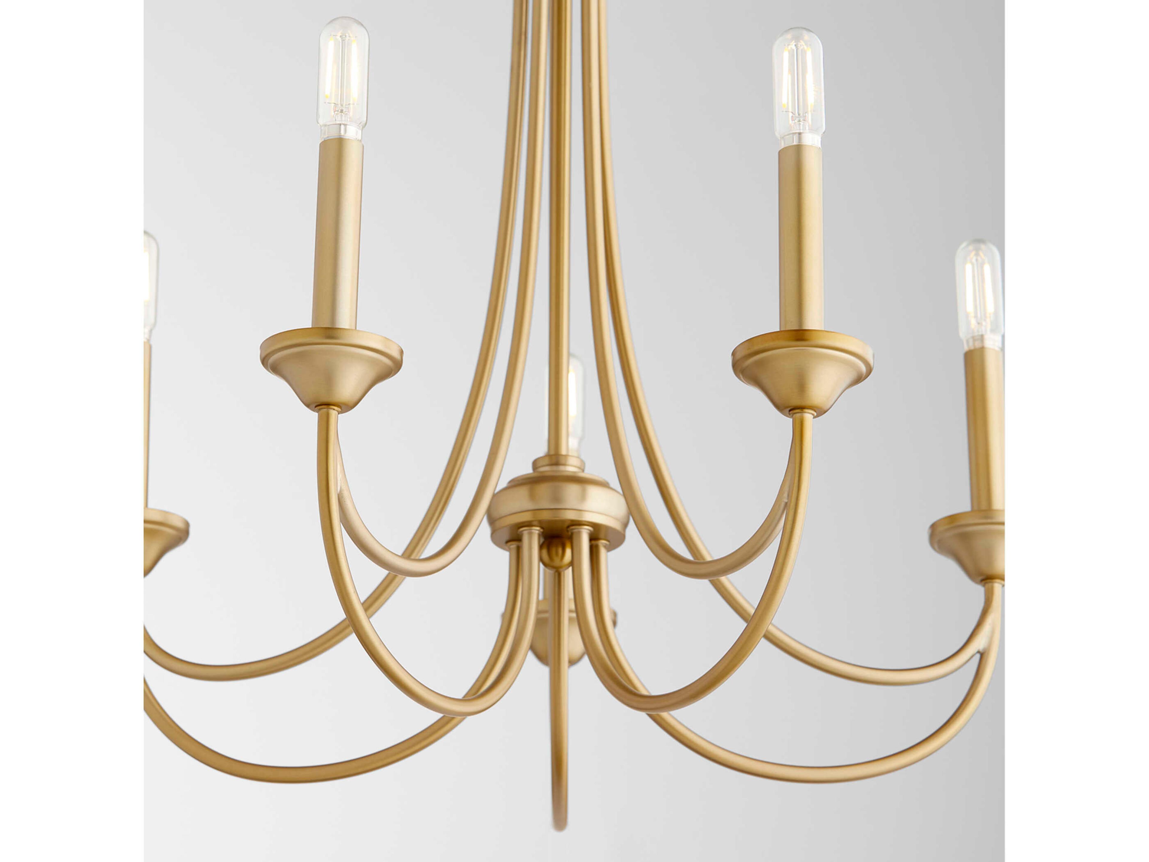 Quorum Brooks 5-Light Aged Brass Candelabra Chandelier