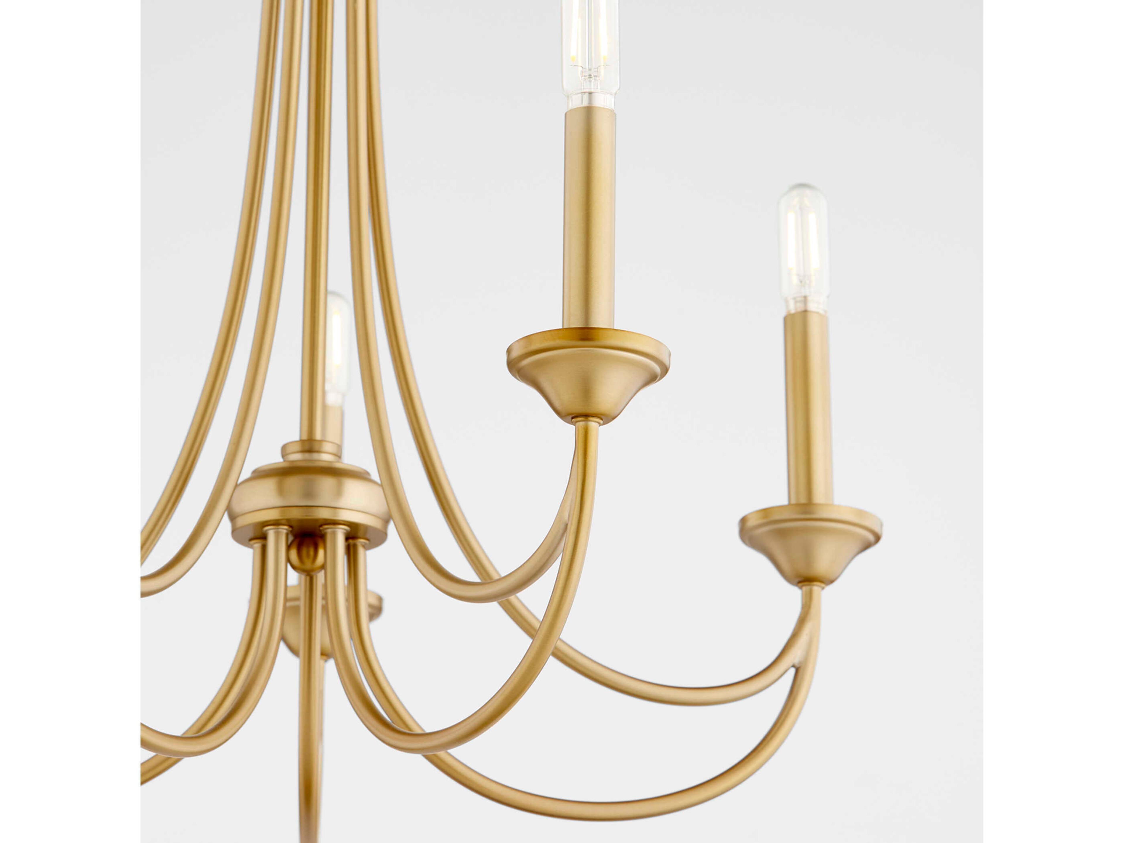 Quorum Brooks 5-Light Aged Brass Candelabra Chandelier