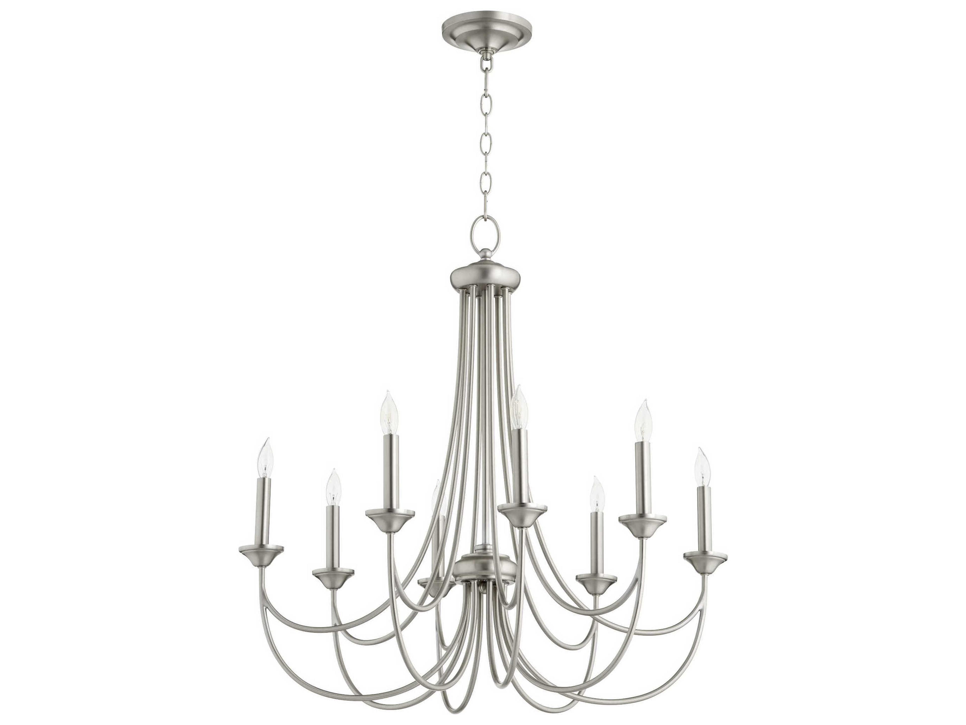 Brooks 8-Light Satin Nickel Candelabra Chandelier