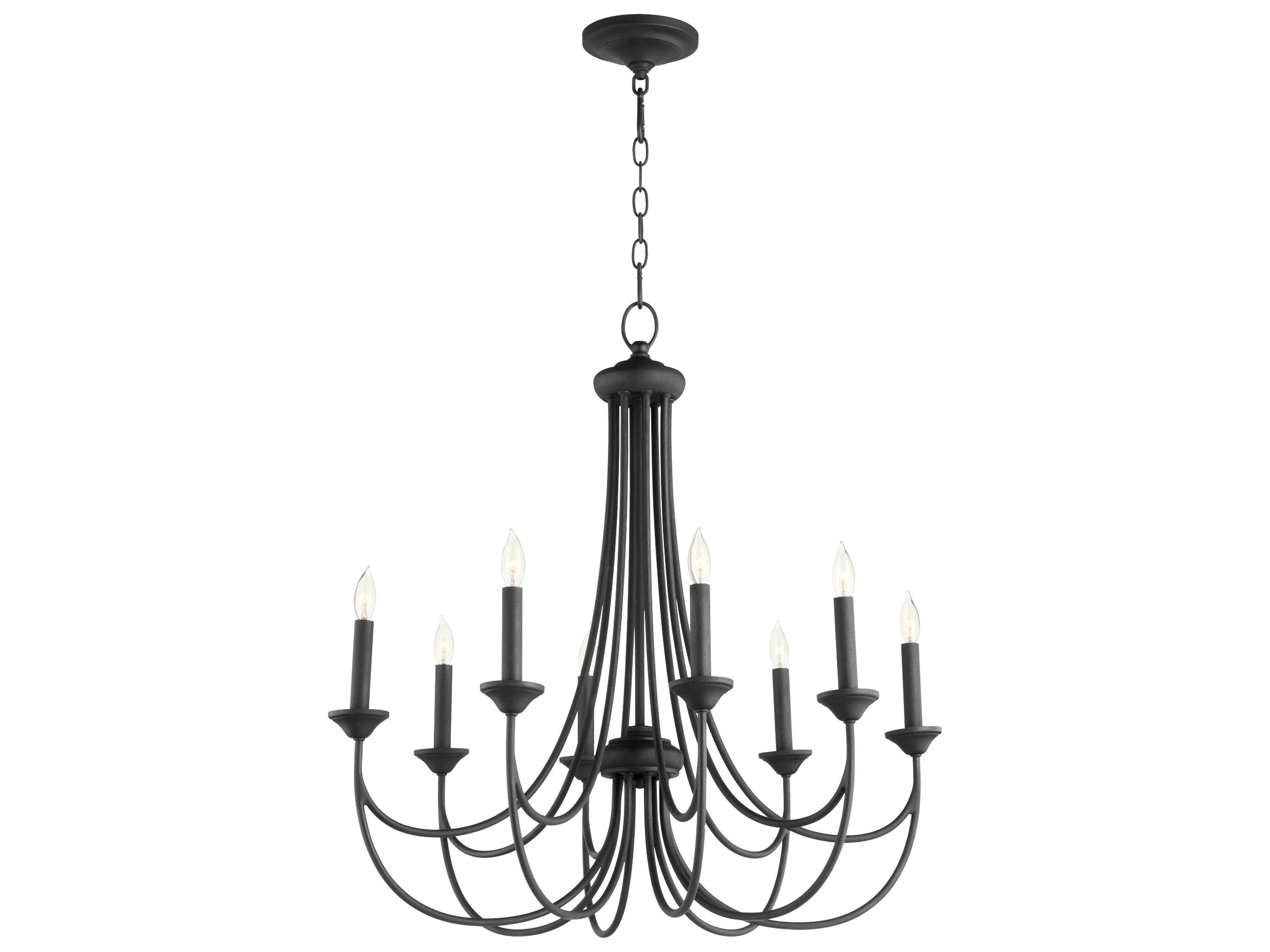 Quorum Brooks 8-Light Noir Black Candelabra Chandelier