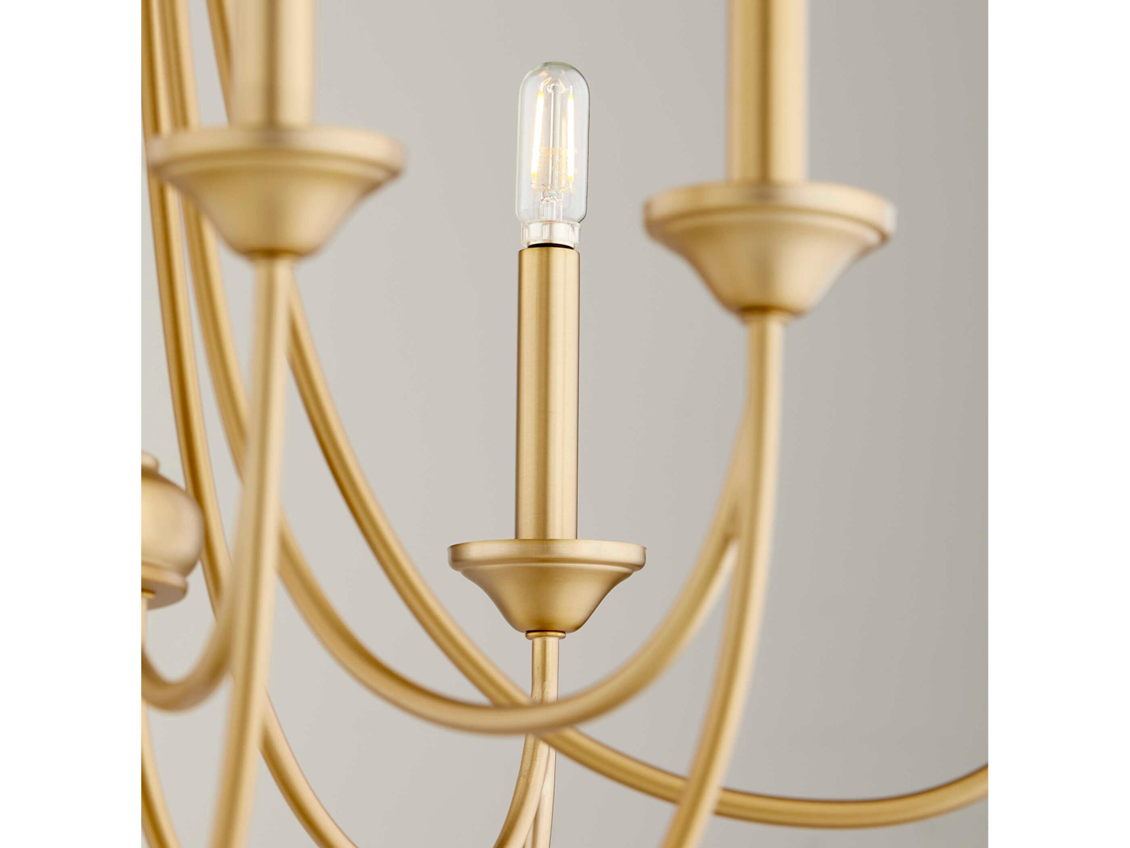 Quorum Brooks 8-Light Aged Brass Candelabra Chandelier