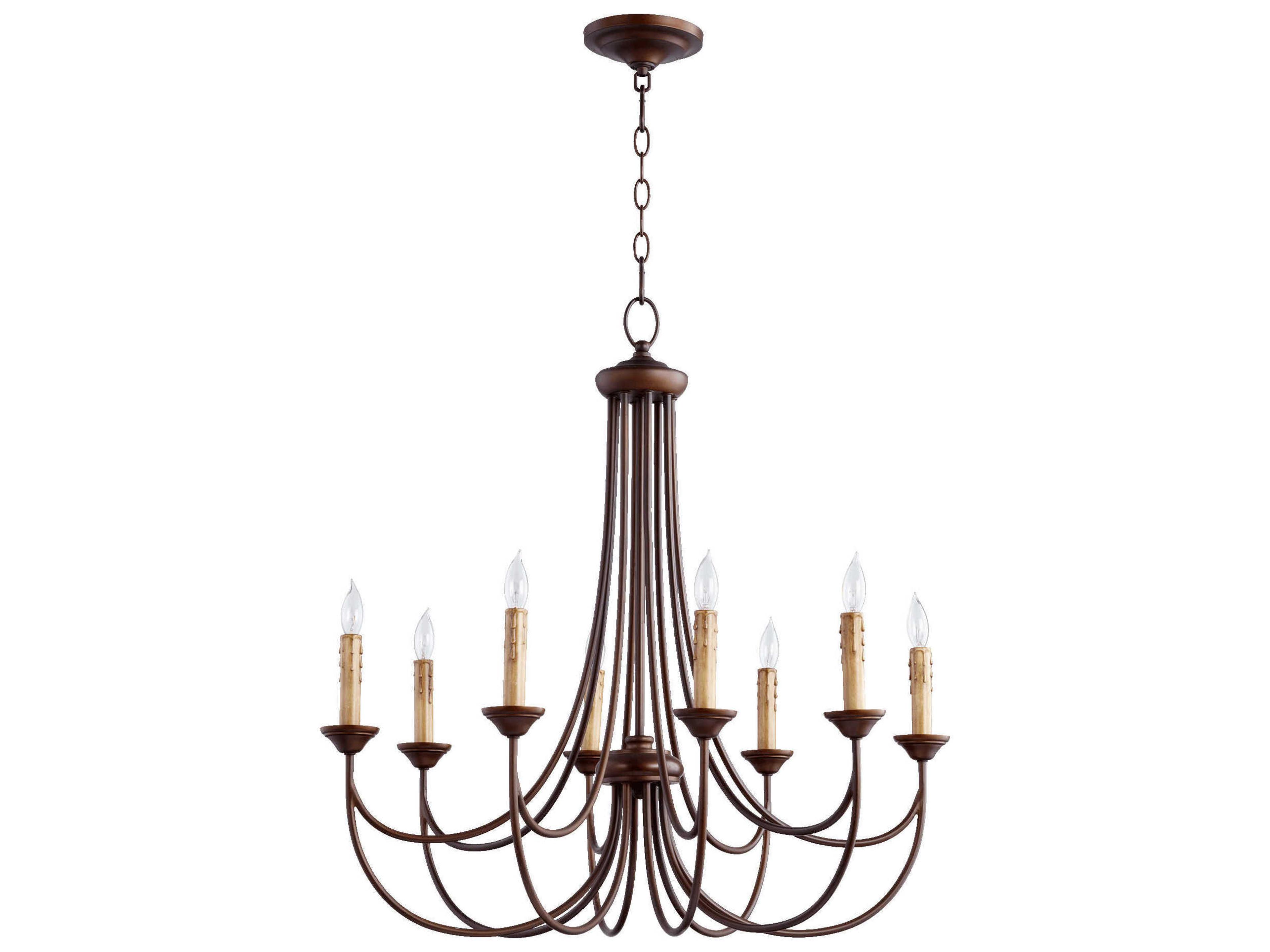 Brooks 8-Light Oiled Bronze Candelabra Chandelier