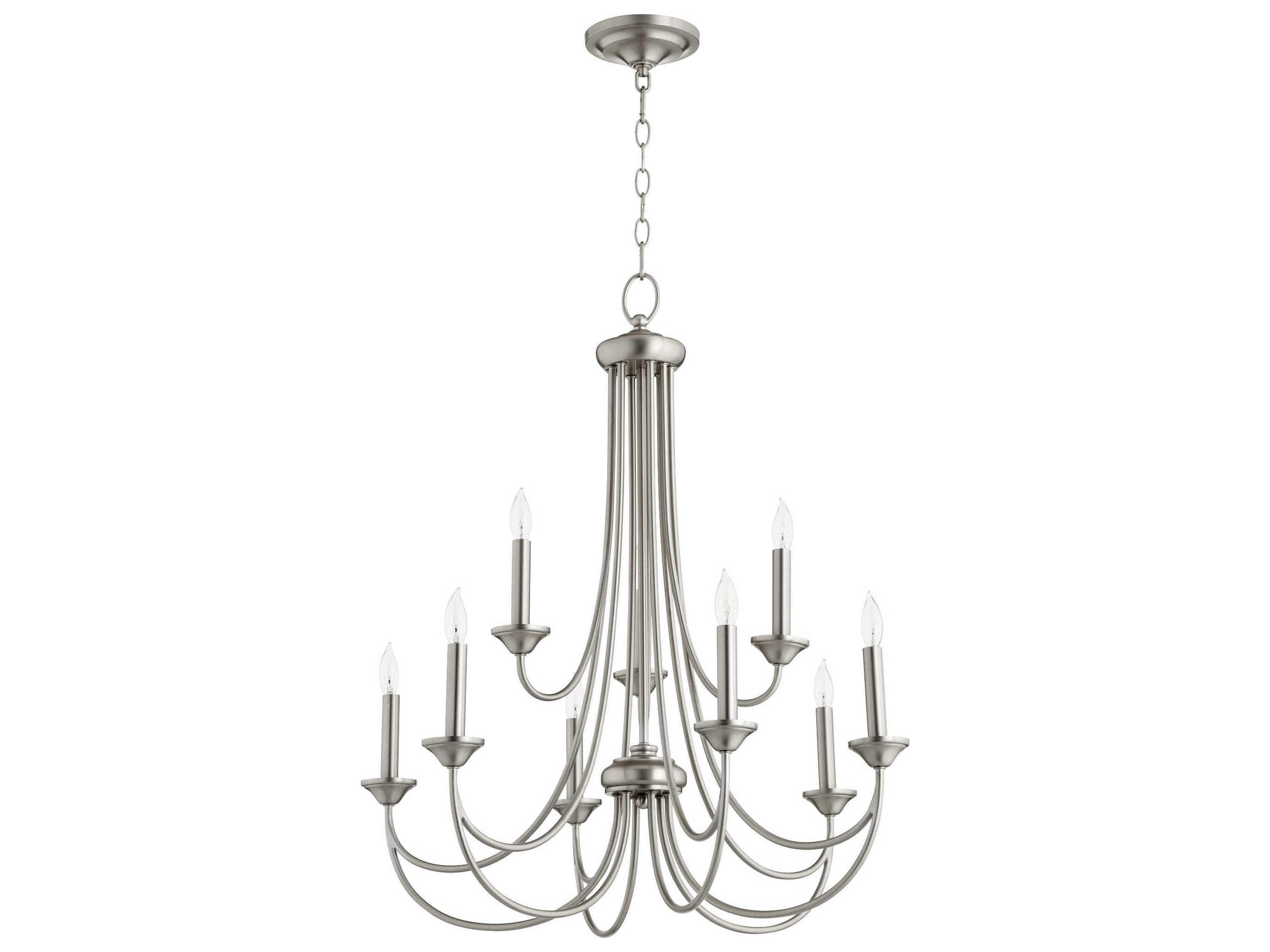 Brooks 9-Light Satin Nickel Candelabra Tiered Chandelier