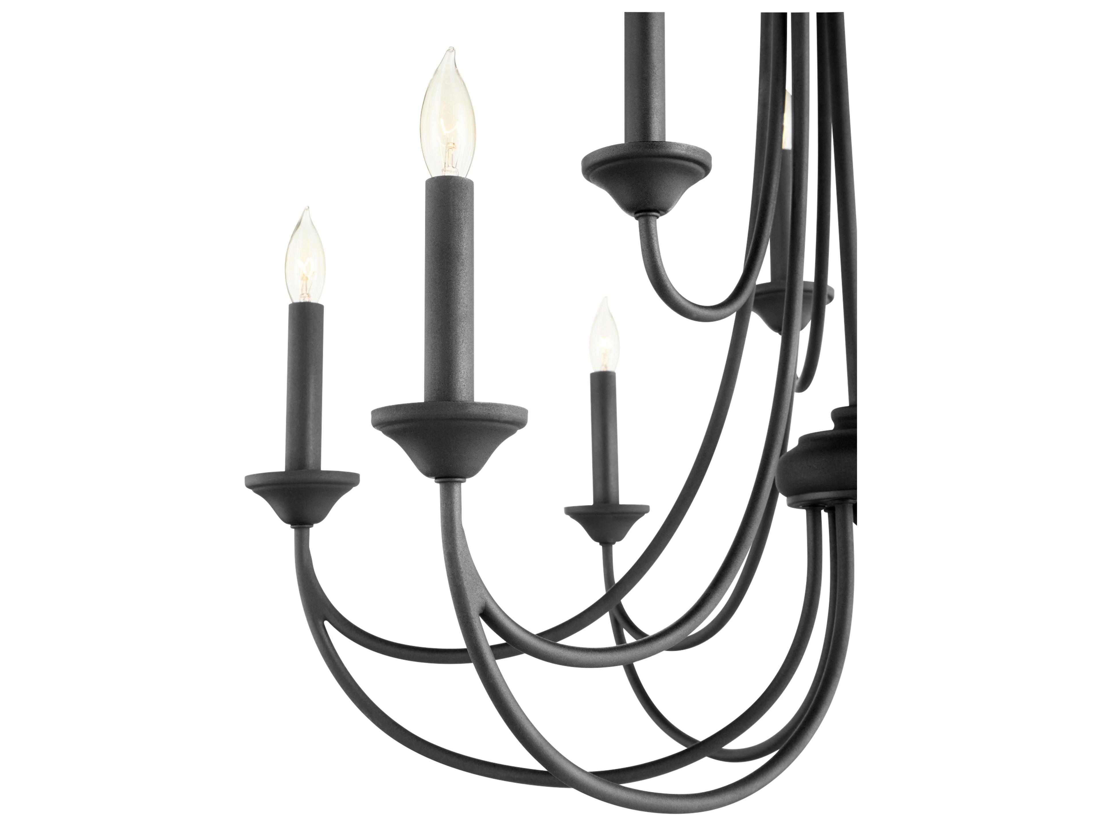 Quorum Brooks 9-Light Noir Black Candelabra Chandelier
