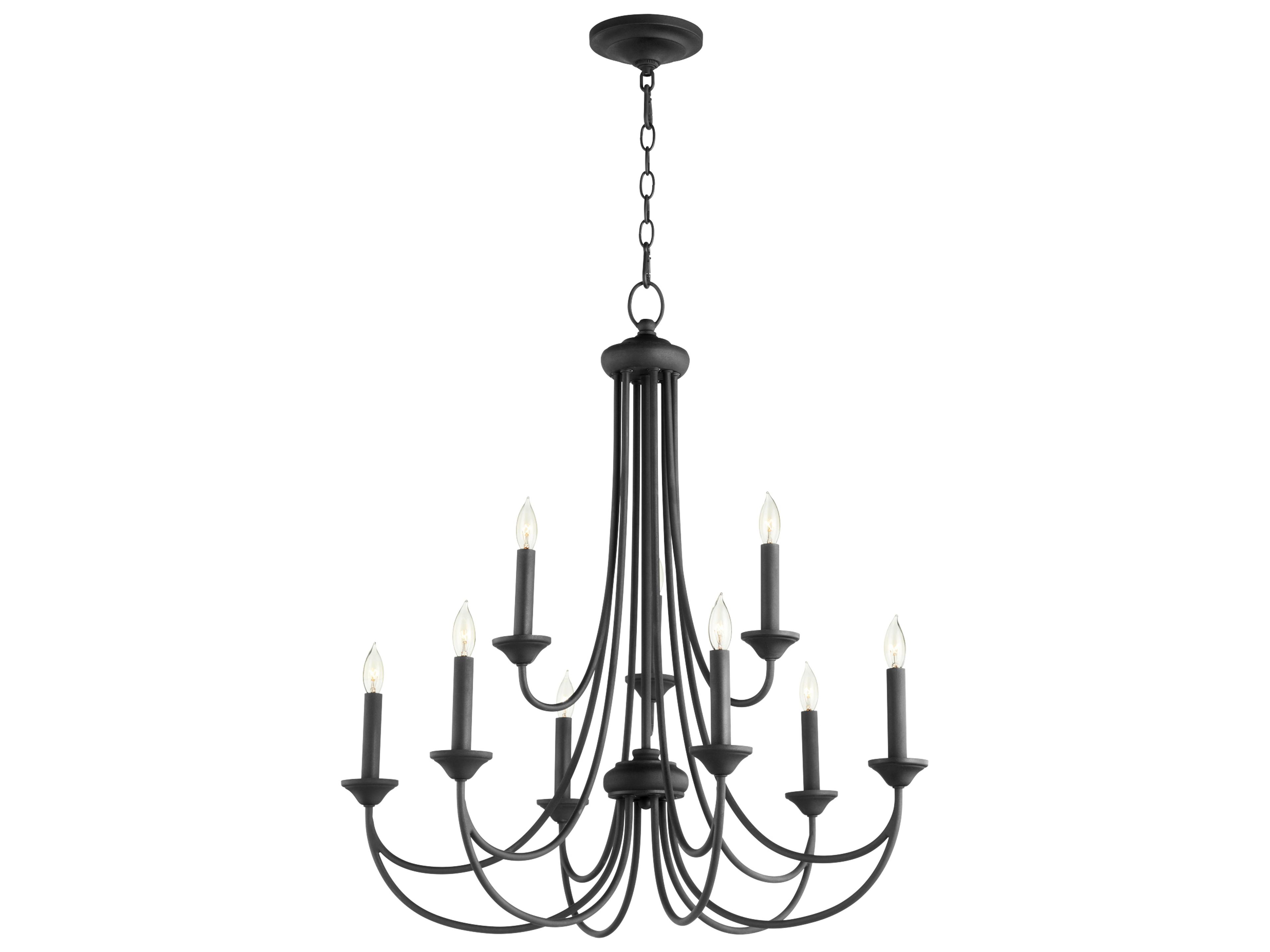 Quorum Brooks 9-Light Noir Black Candelabra Chandelier