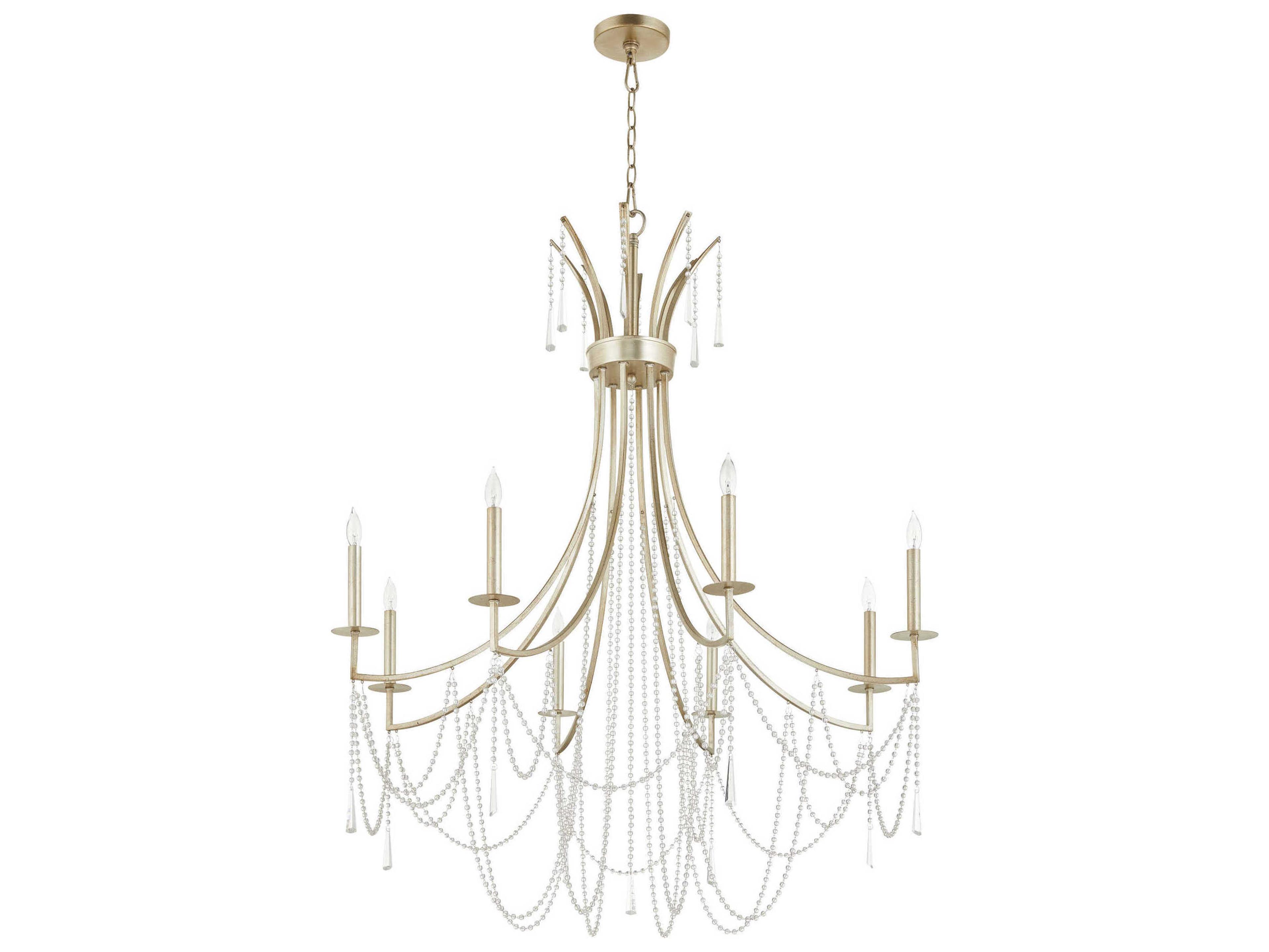 Malin 8-Light Antique Silver Candelabra Chandelier