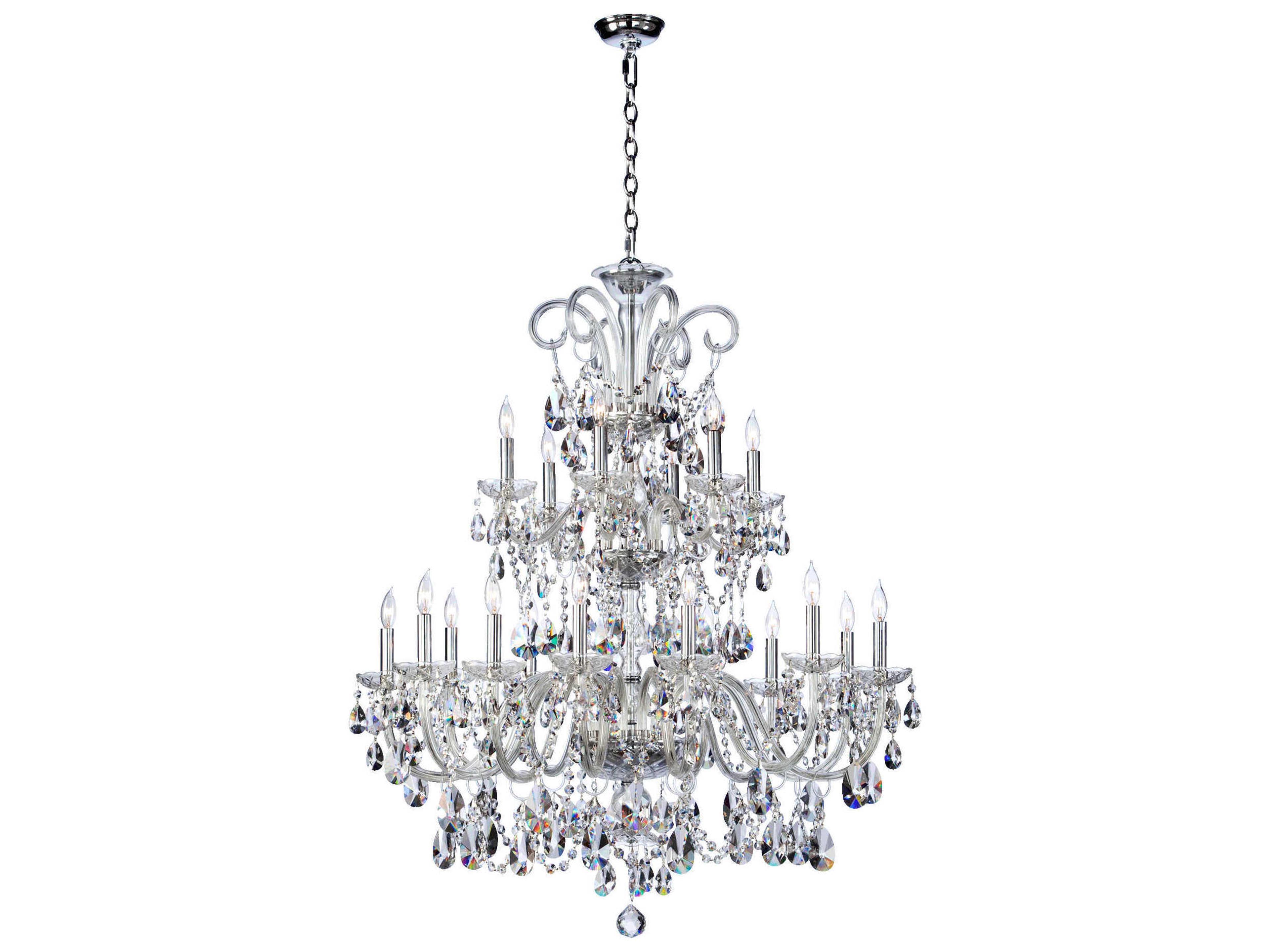Bohemian Katerina 18-Light8-Light Chrome Crystal Candelabra Tiered Chandelier