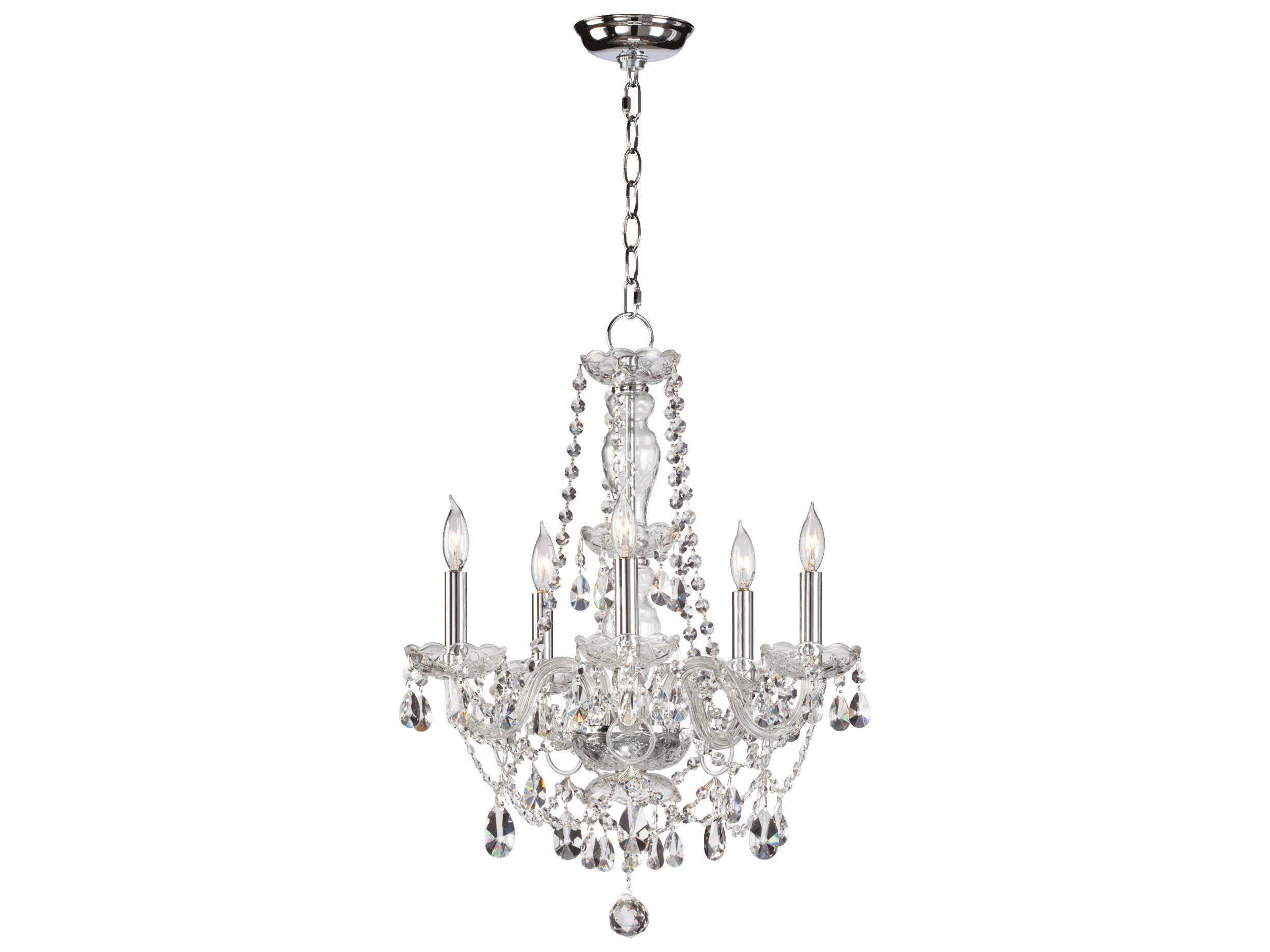 Bohemian Katerina 5-Light Chrome Crystal Candelabra Chandelier