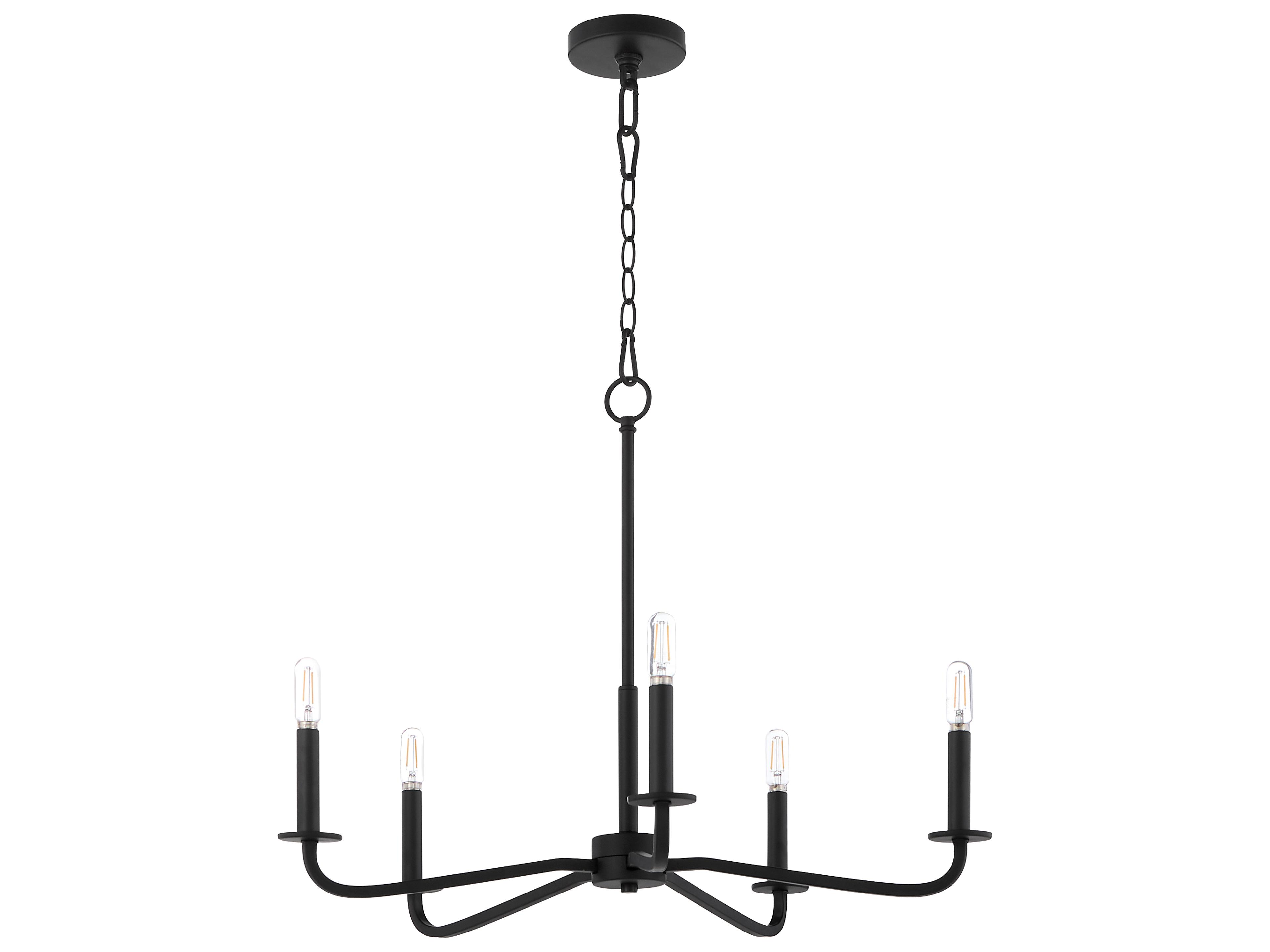 Rutherford 5-Light Matte Black Candelabra Chandelier