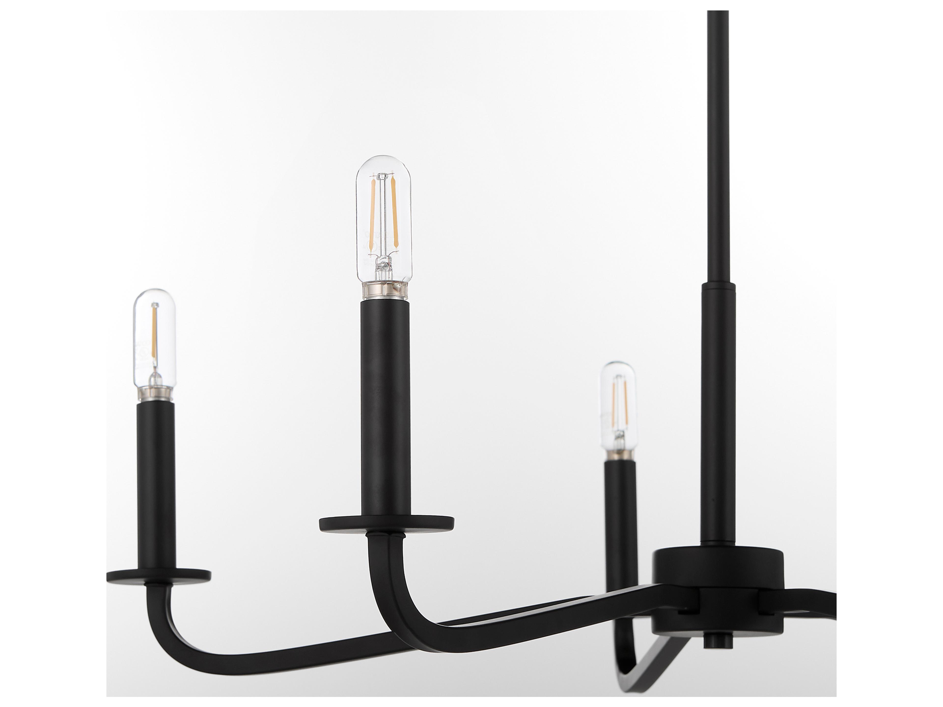 Quorum Rutherford 5-Light Matte Black Candelabra Chandelier
