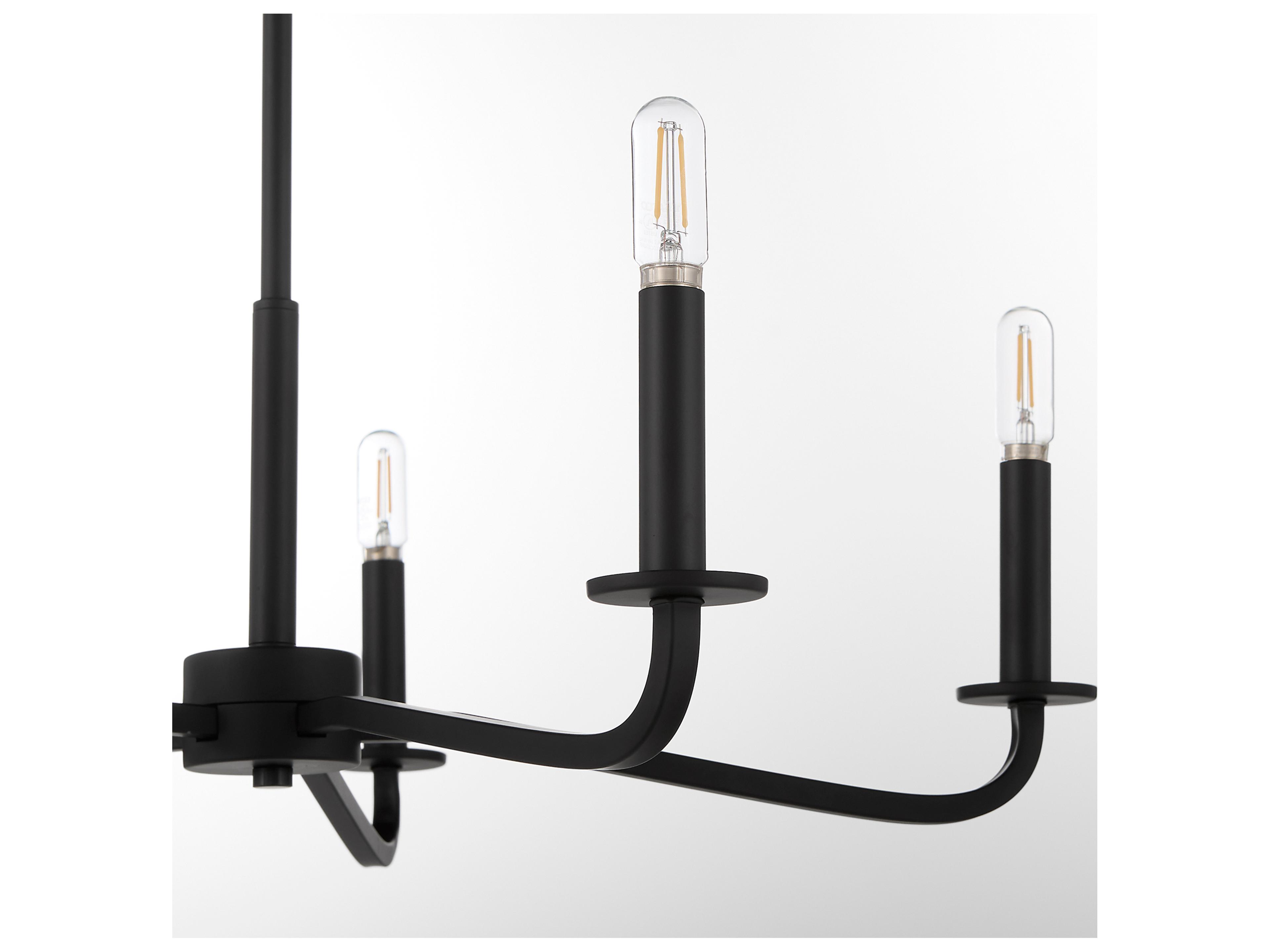Quorum Rutherford 5-Light Matte Black Candelabra Chandelier