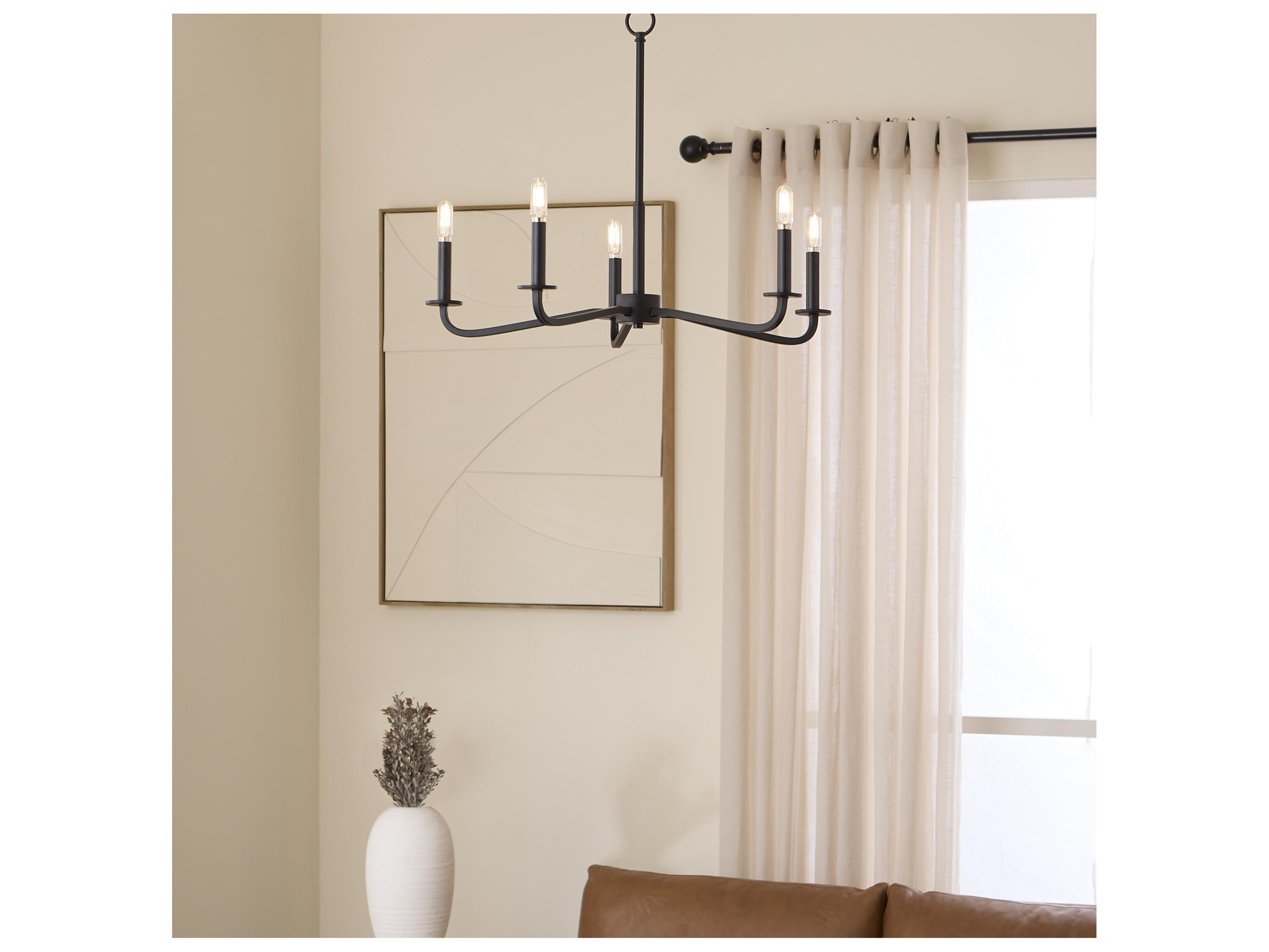 Quorum Rutherford 5-Light Matte Black Candelabra Chandelier