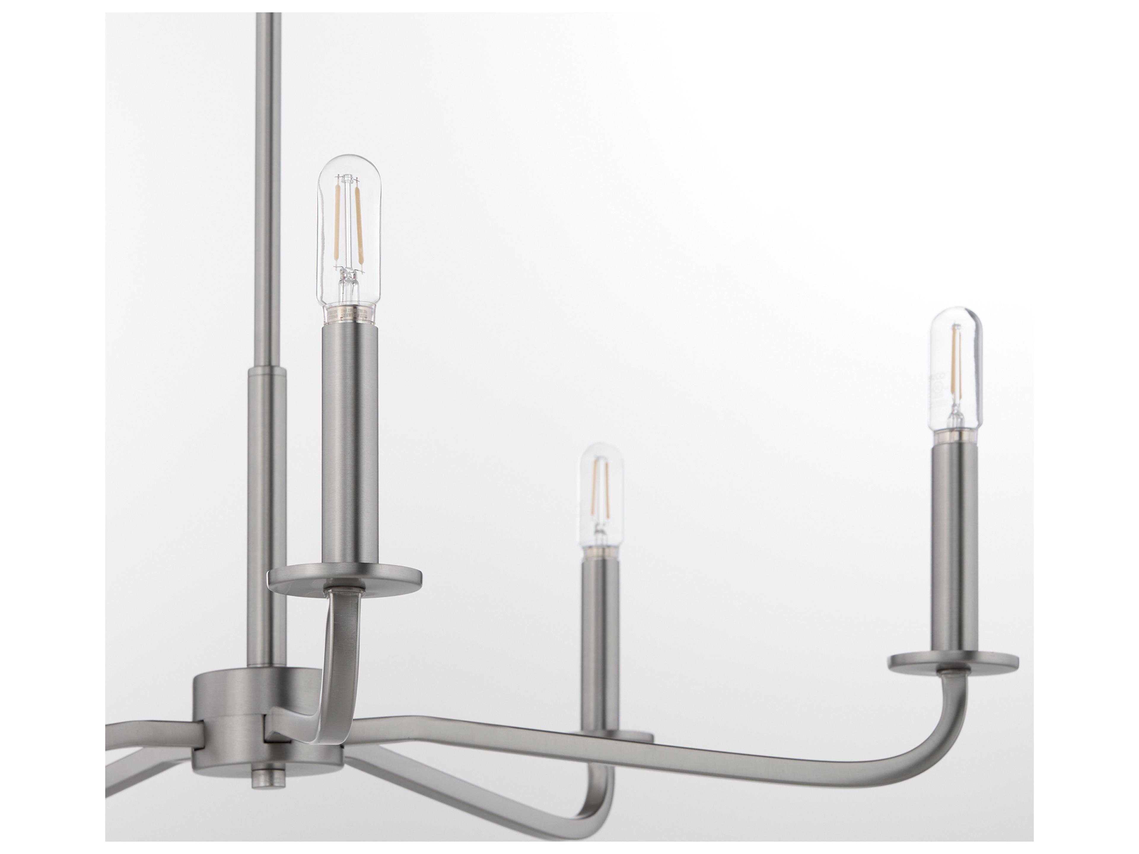 Quorum Rutherford 5-Light Satin Nickel Candelabra Chandelier