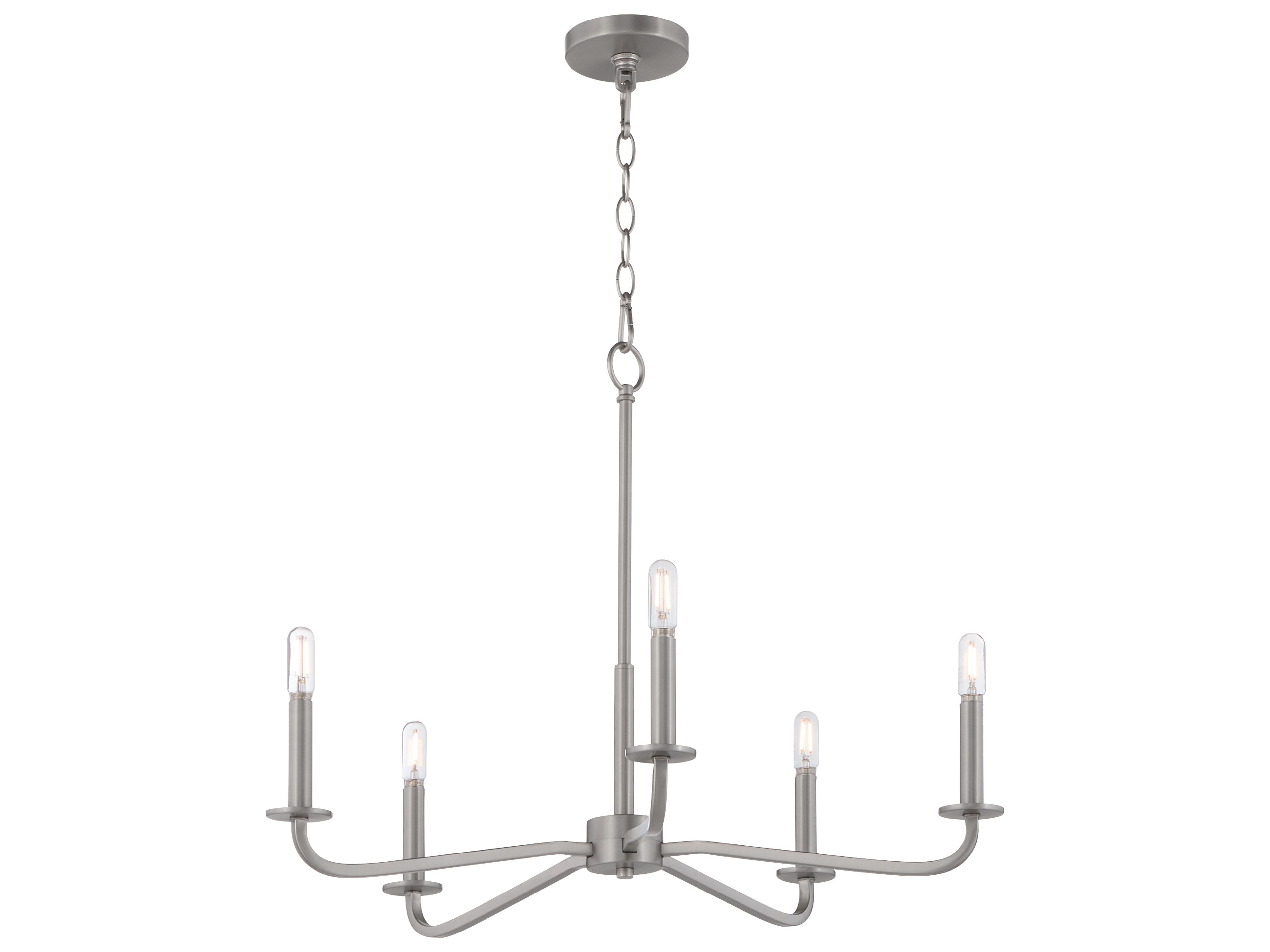 Quorum Rutherford 5-Light Satin Nickel Candelabra Chandelier